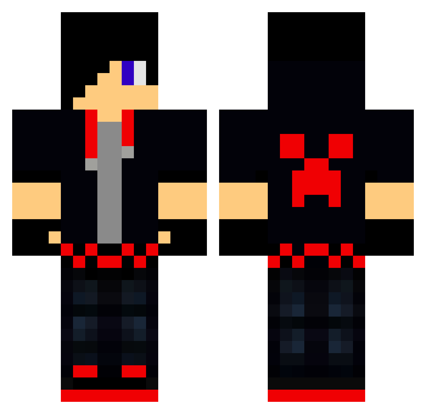 Theriomorphic Minecraft skin, front and back view