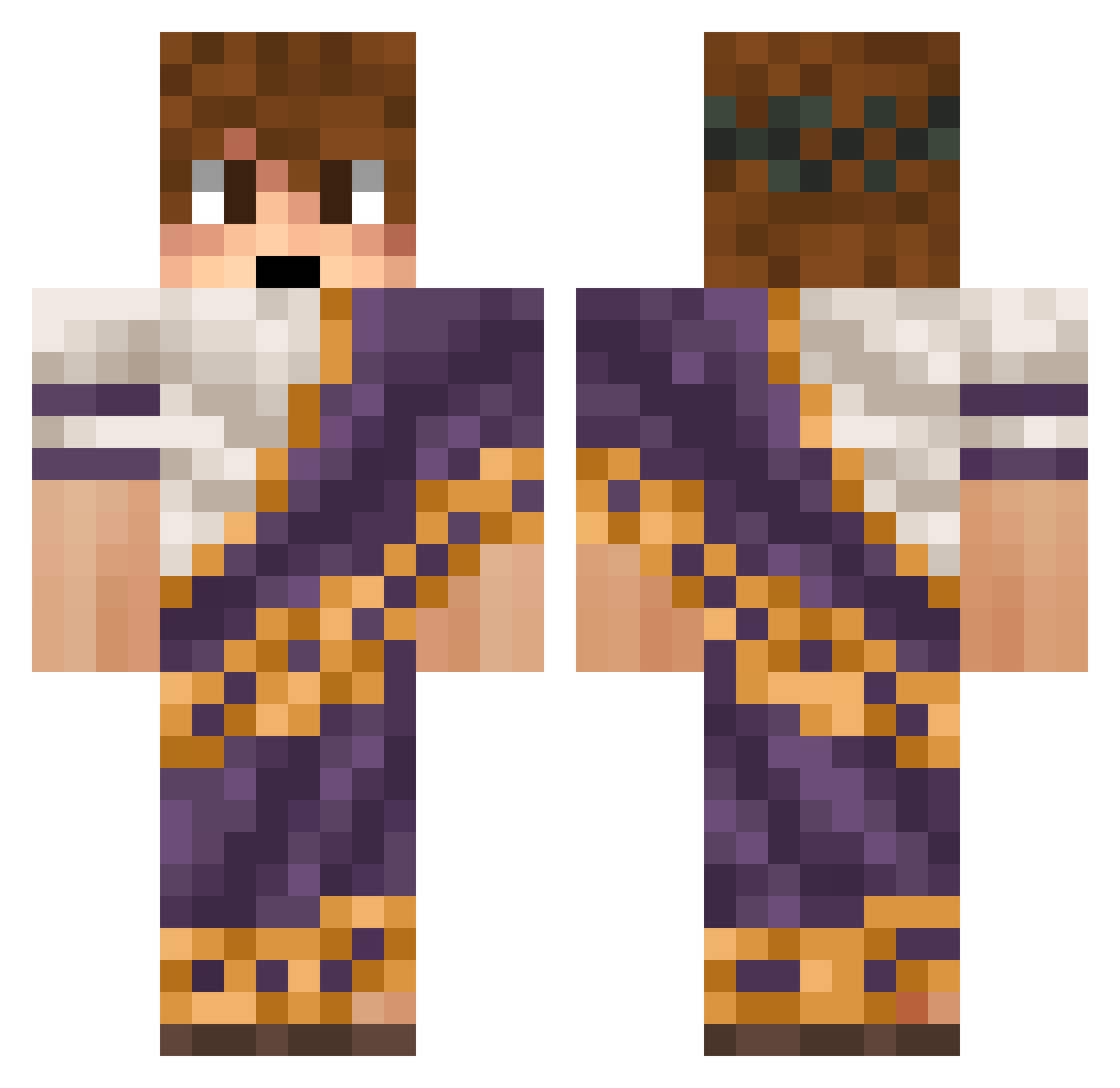 Auletes_ Minecraft skin, front and back view