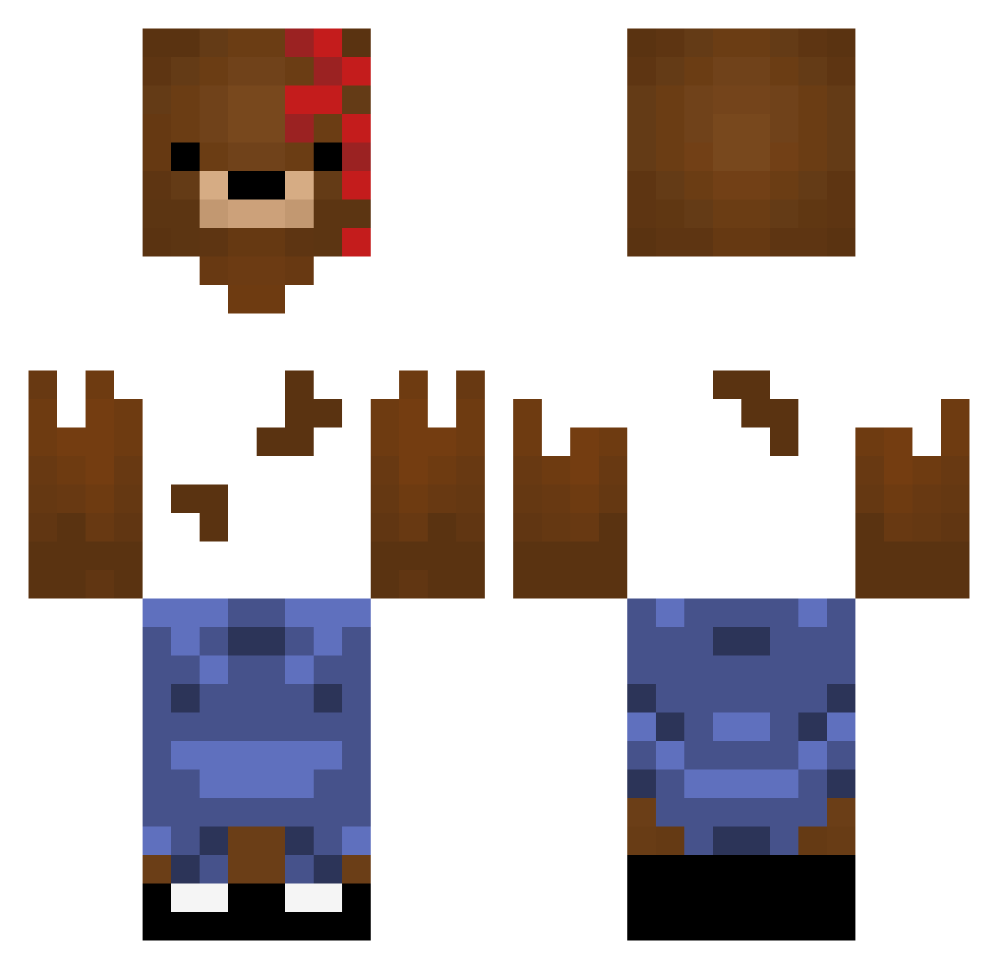 Grobian Minecraft skin, front and back view
