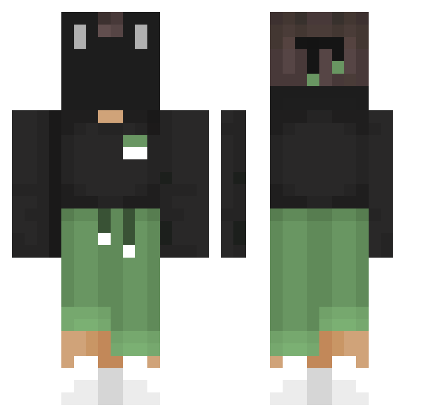 kamaldinou Minecraft skin, front and back view