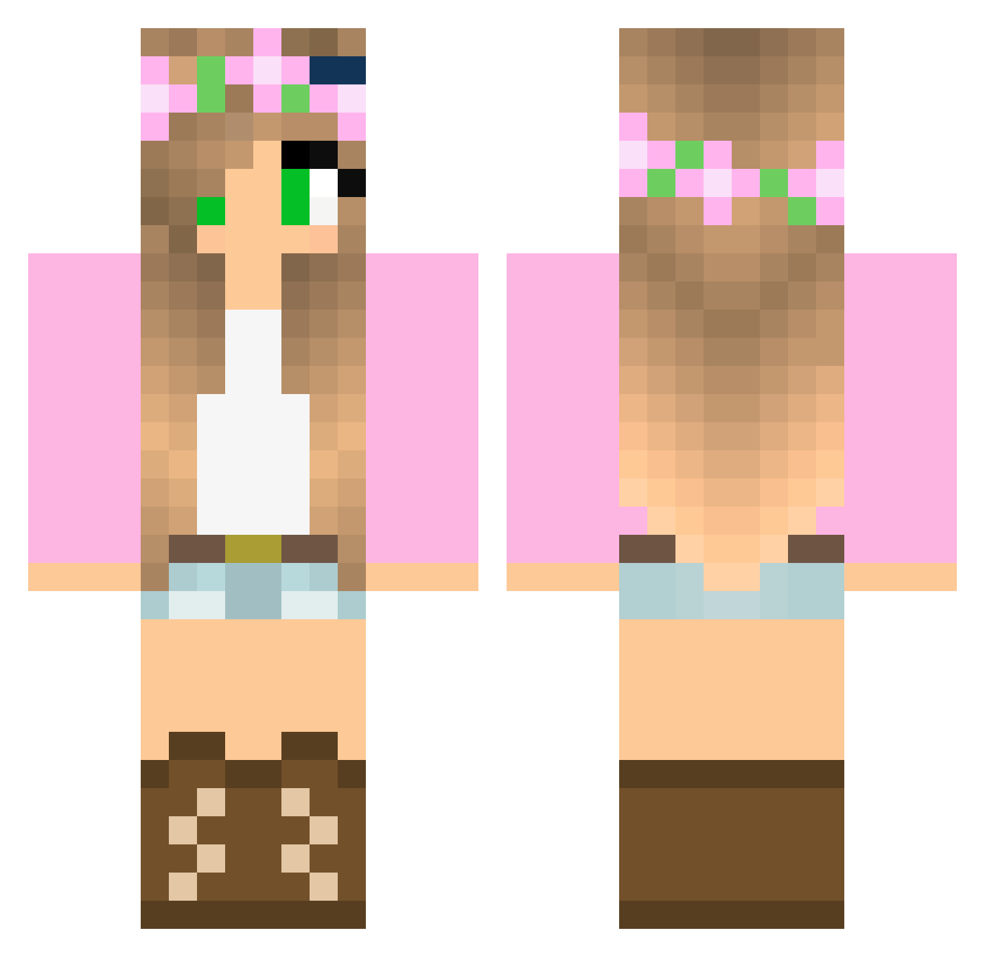 Carlota Minecraft skin, front and back view