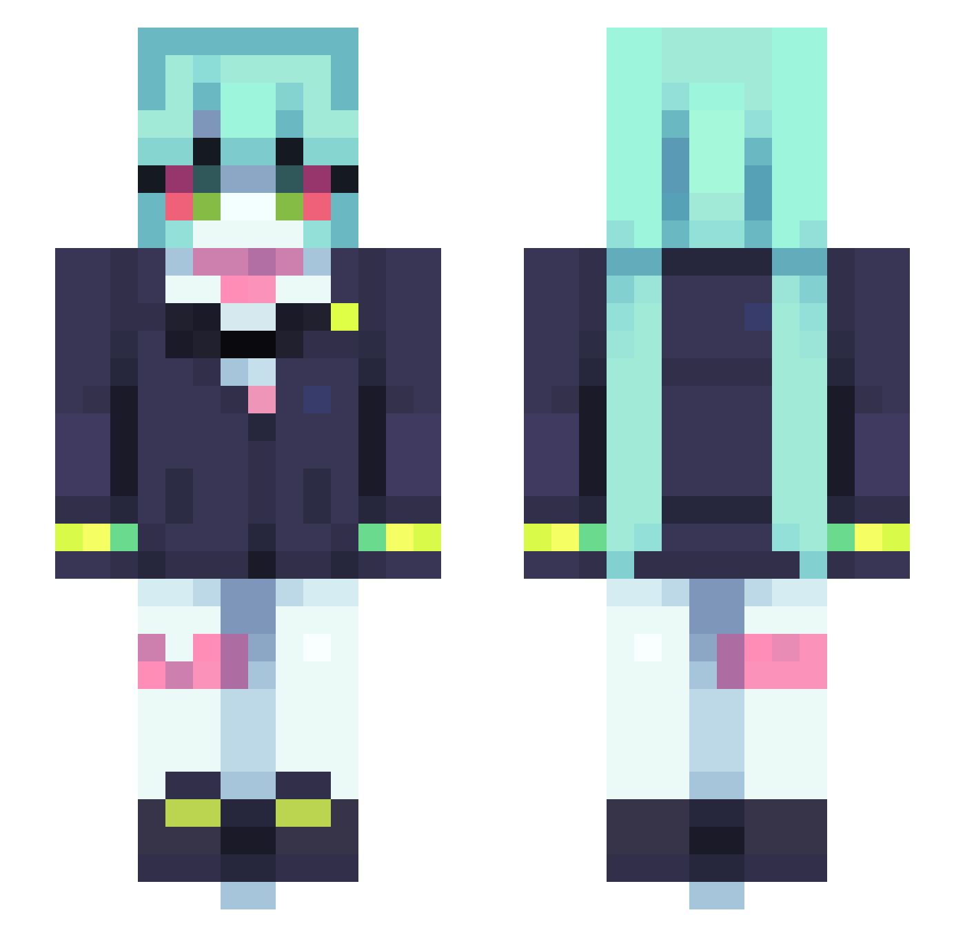 Portalmanx8880 Minecraft skin, front and back view