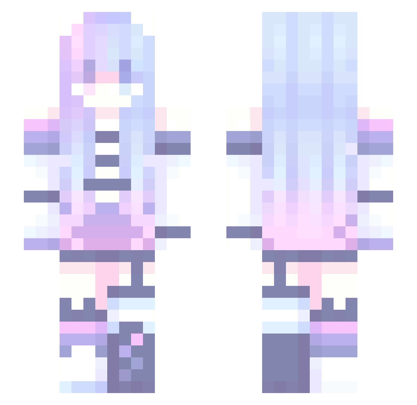 Yoraiz0r Minecraft skin, front and back view