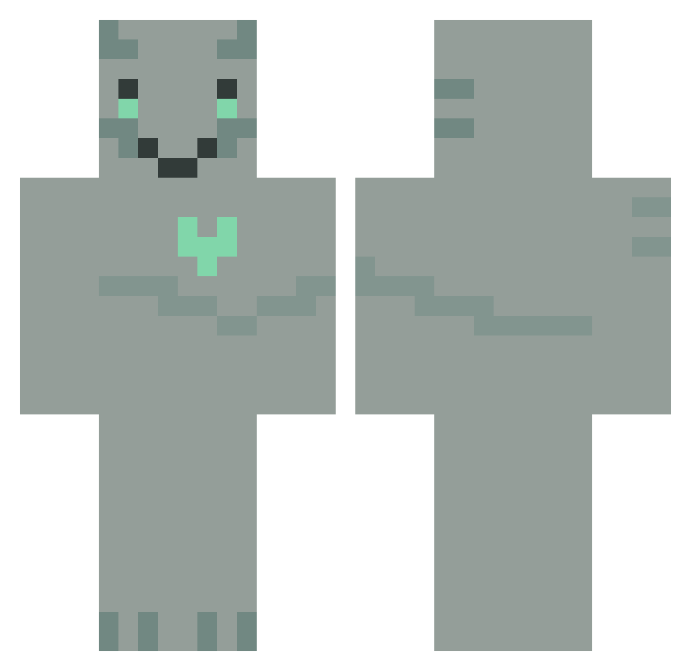 CakedPie Minecraft skin, front and back view