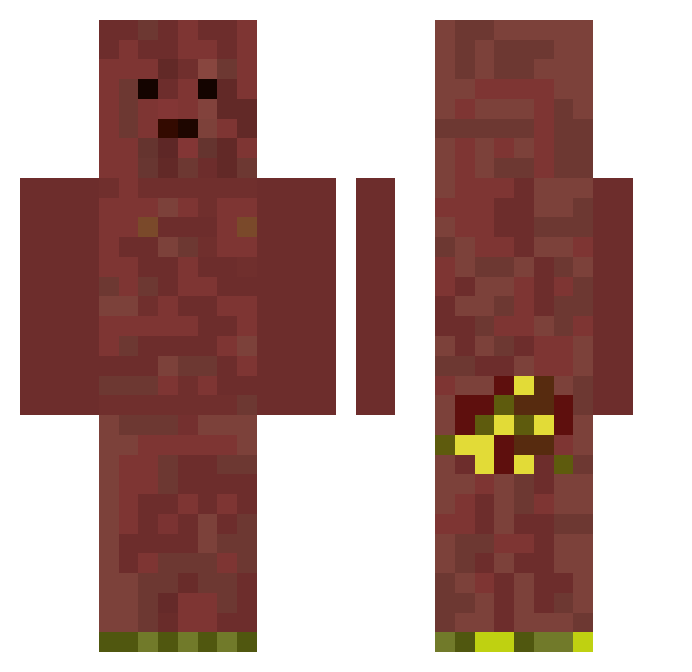 Mdaboi Minecraft skin, front and back view