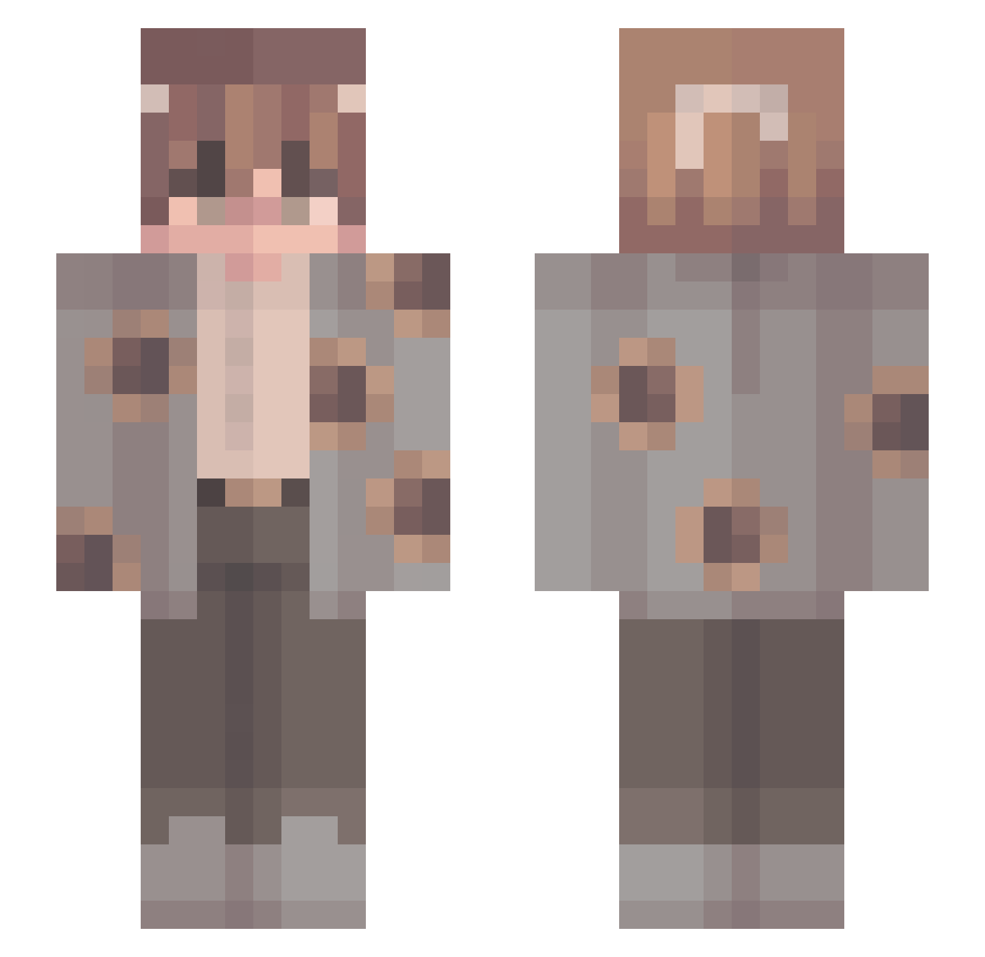 siverteikrem Minecraft skin, front and back view