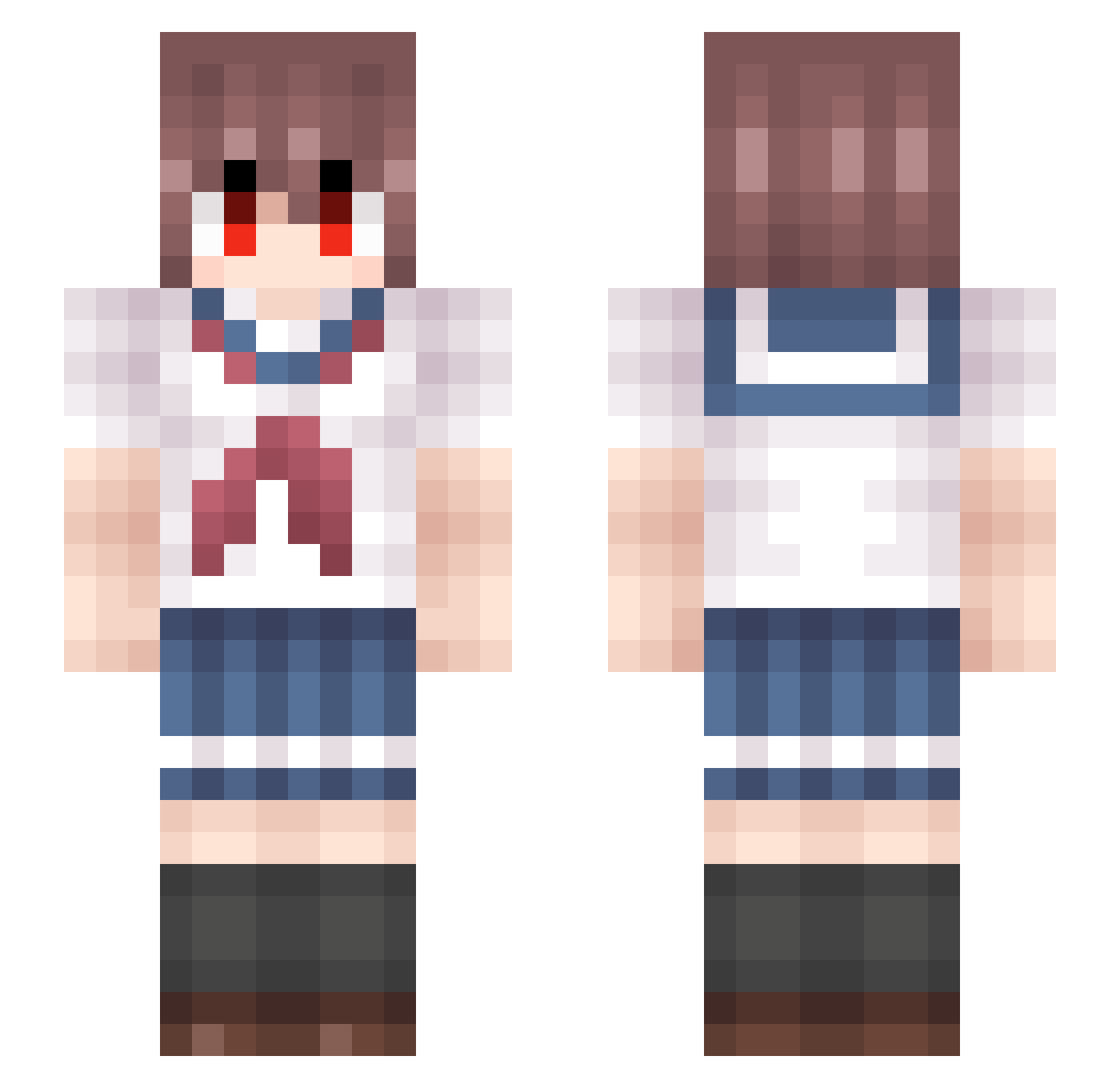 barle12 Minecraft skin, front and back view