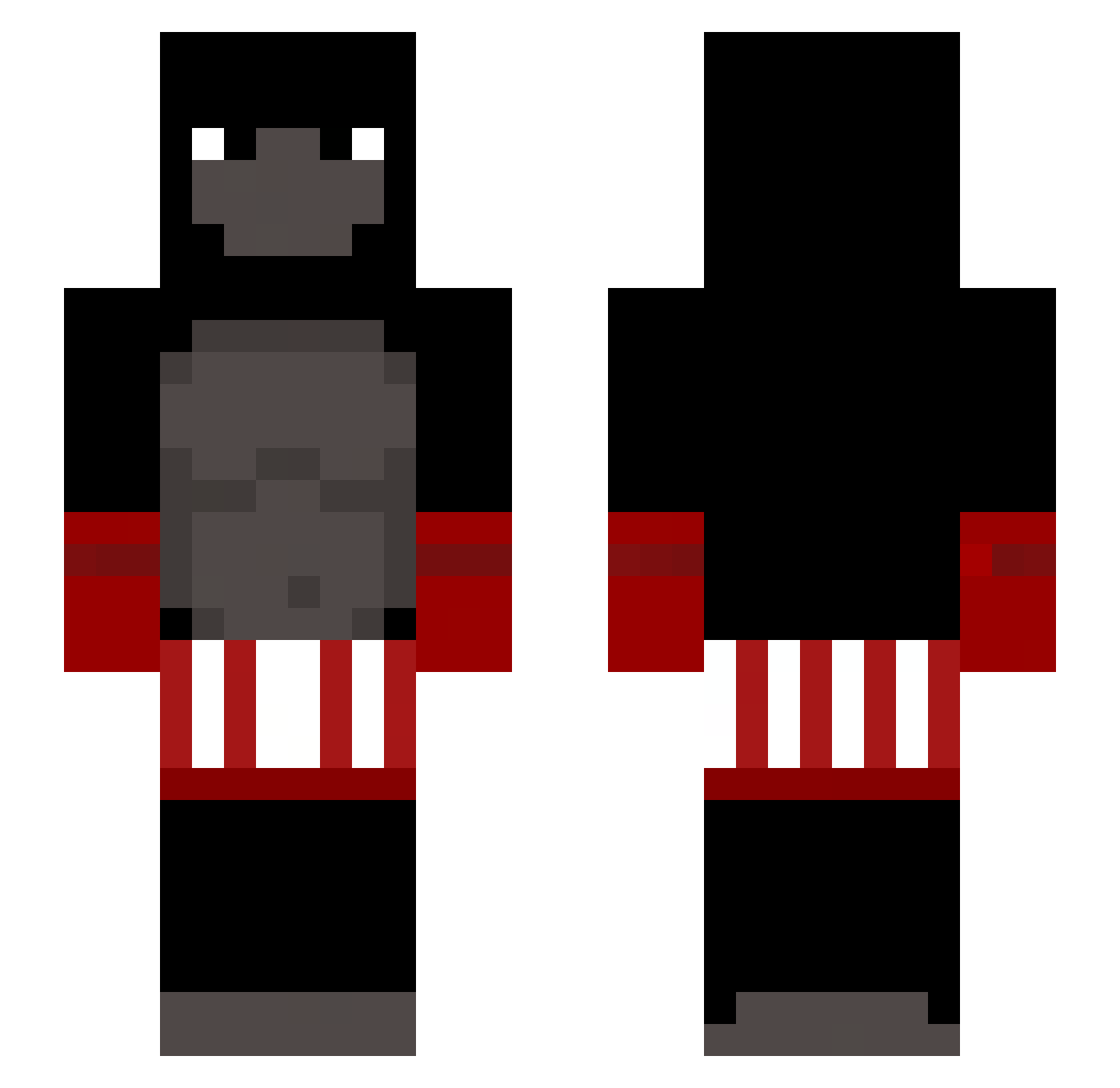 SimplyDeluX Minecraft skin, front and back view