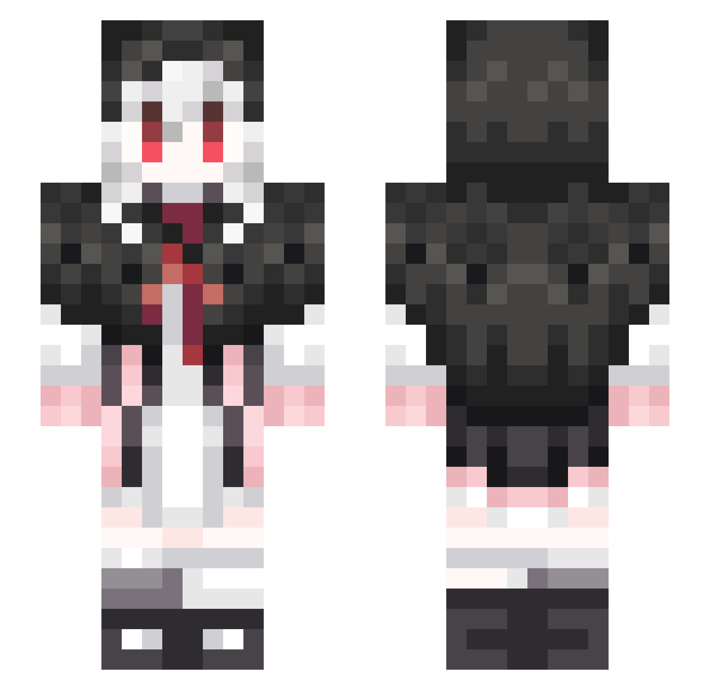 Prly_Xling Minecraft skin, front and back view