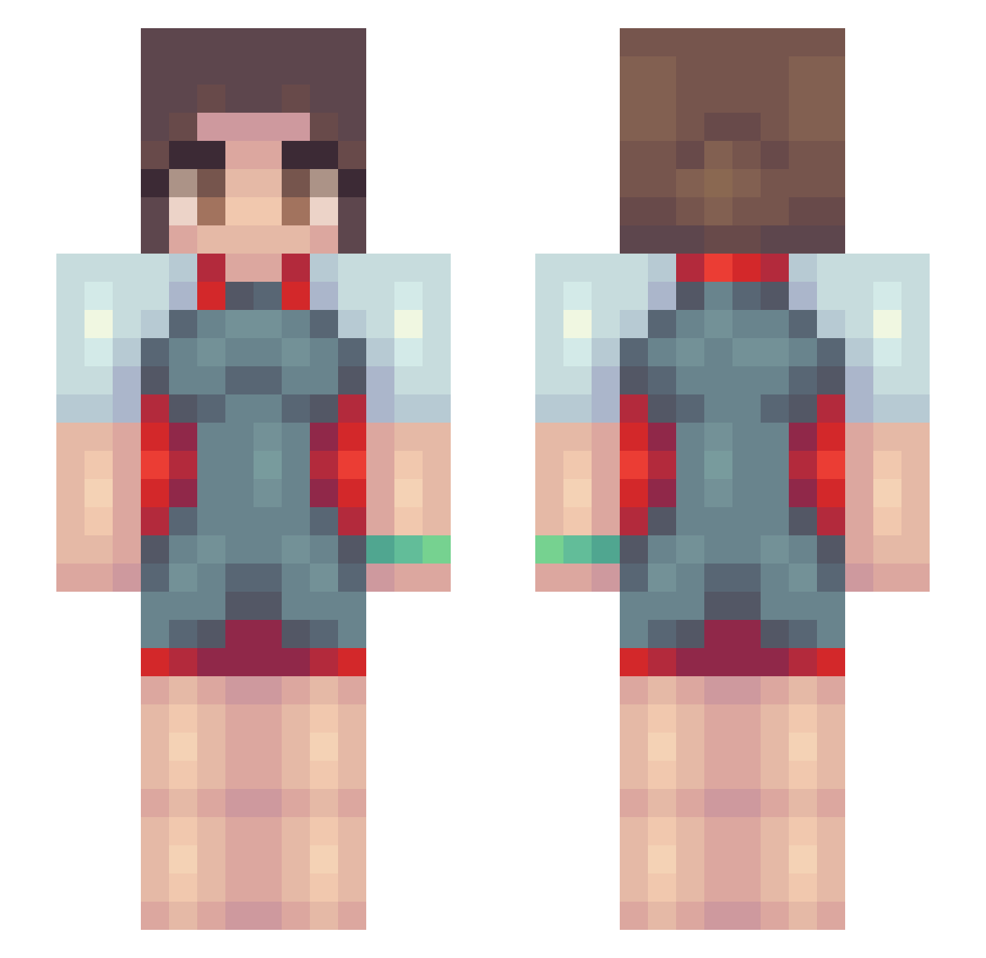 Zartigooner67 Minecraft skin, front and back view