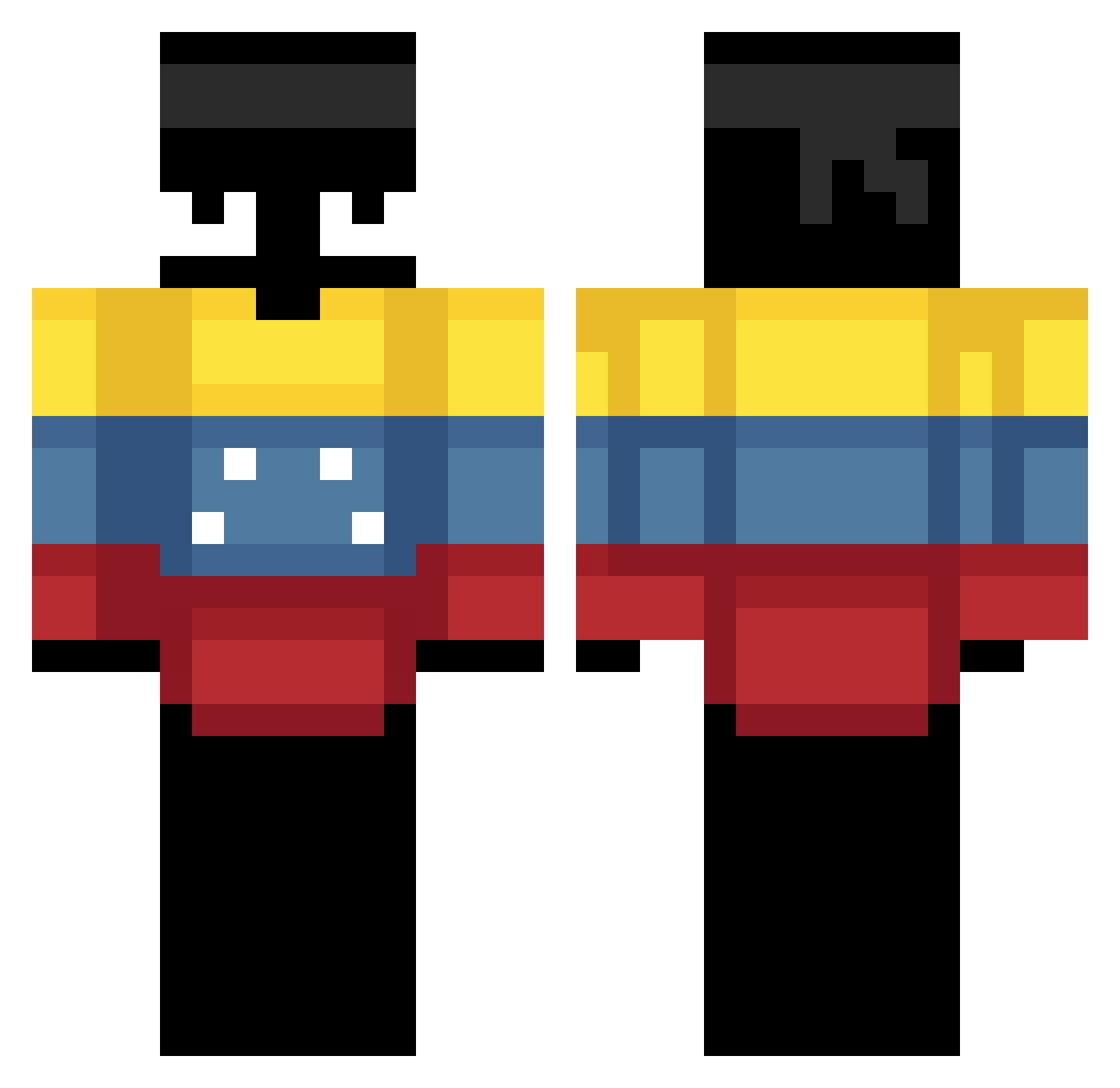 ChechoCrew Minecraft skin, front and back view