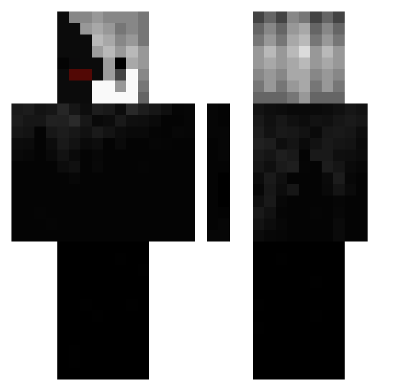 glizeeyy Minecraft skin, front and back view