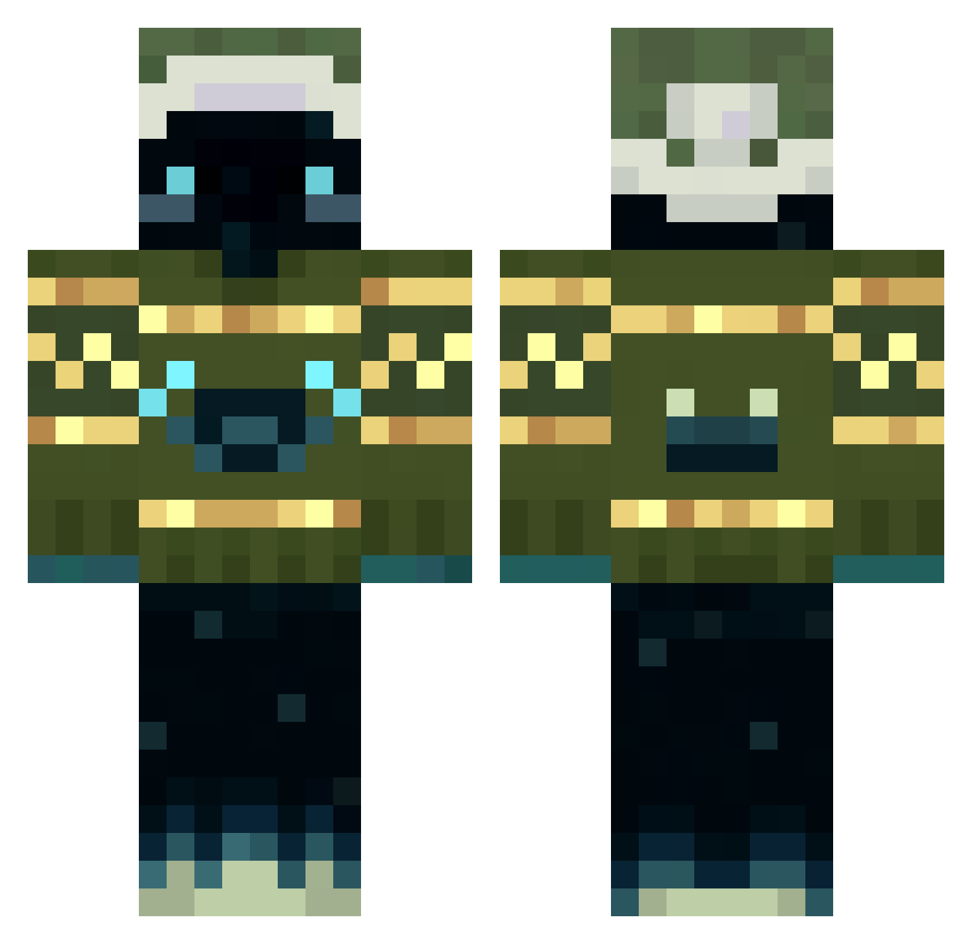 NotKaelion Minecraft skin, front and back view