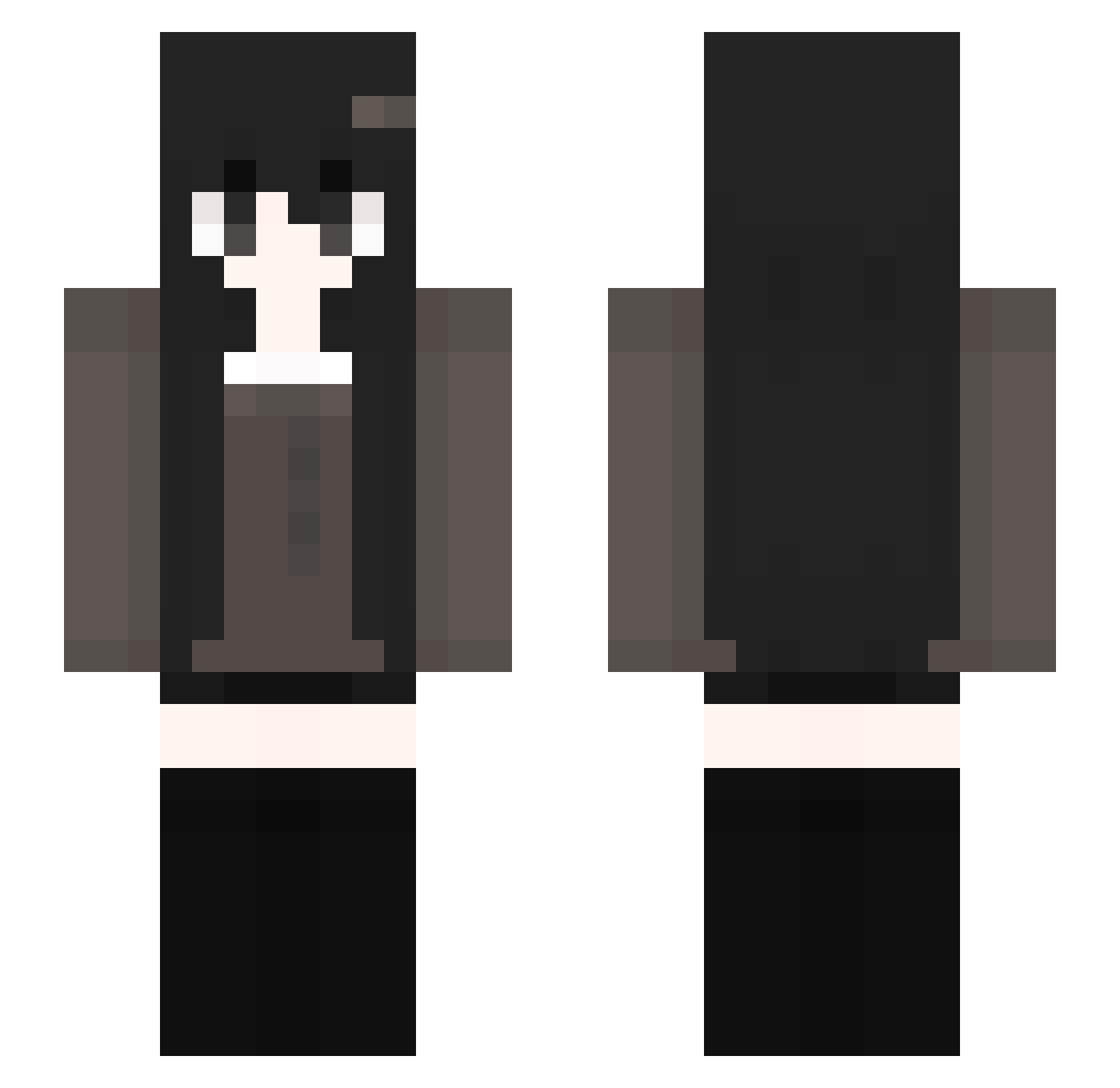 mewusion Minecraft skin, front and back view