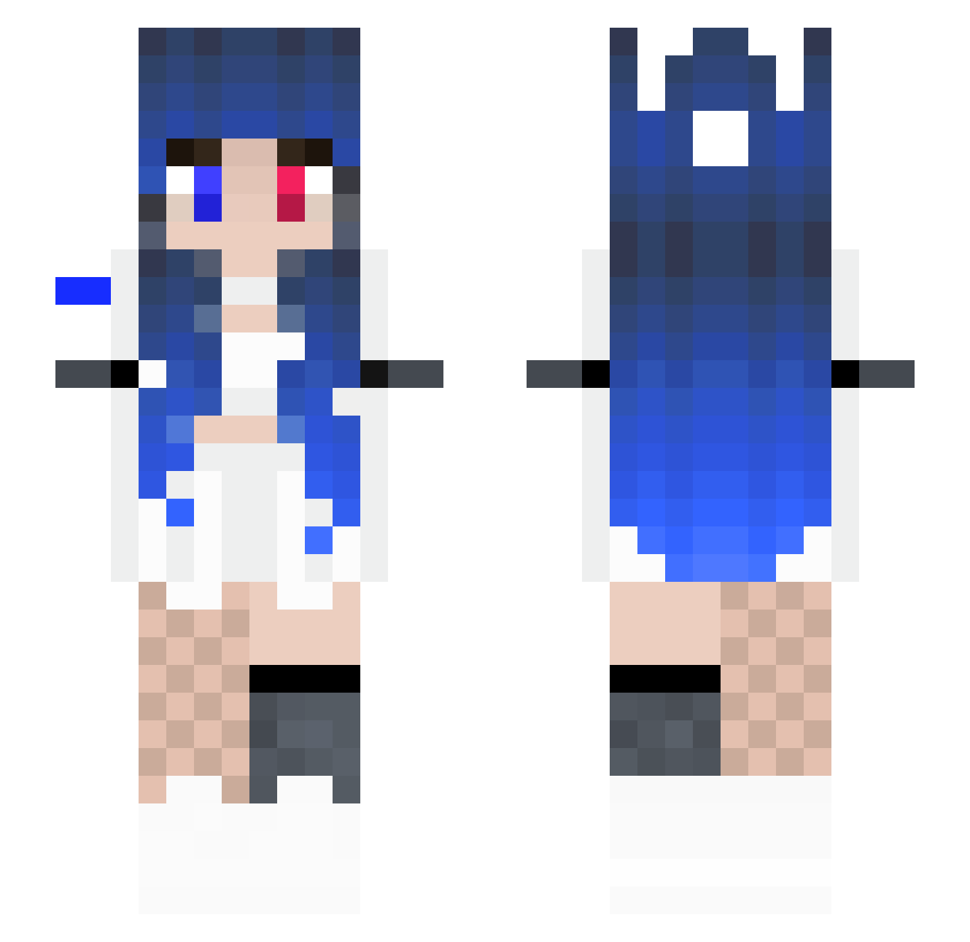 KyouCat Minecraft skin, front and back view