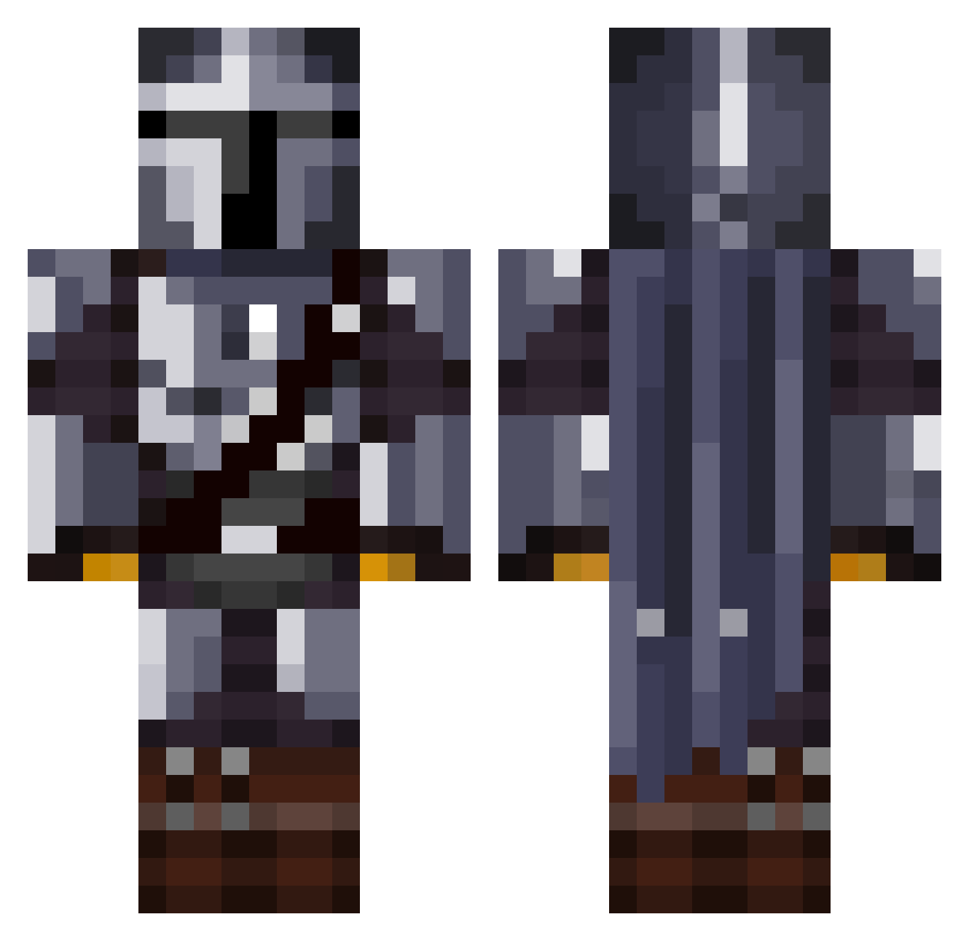 PWMardis Minecraft skin, front and back view