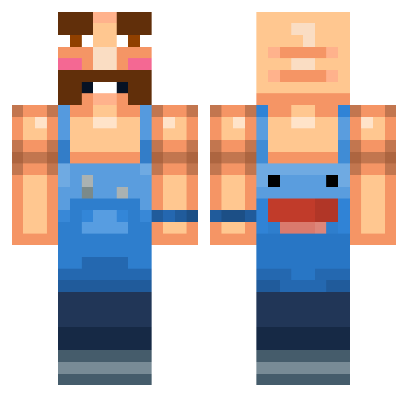 jimney55 Minecraft skin, front and back view
