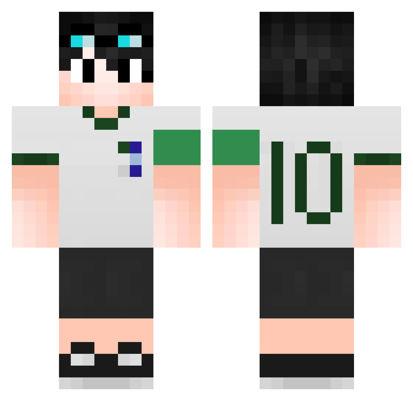 Sm1_1 Minecraft skin, front and back view