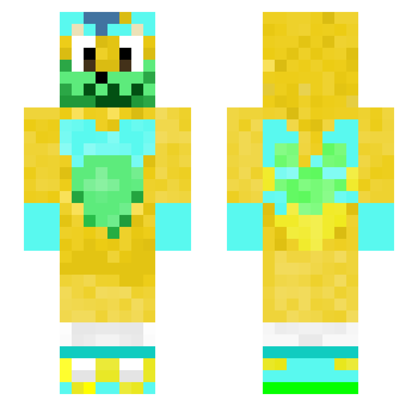 ElectroBolt21 Minecraft skin, front and back view