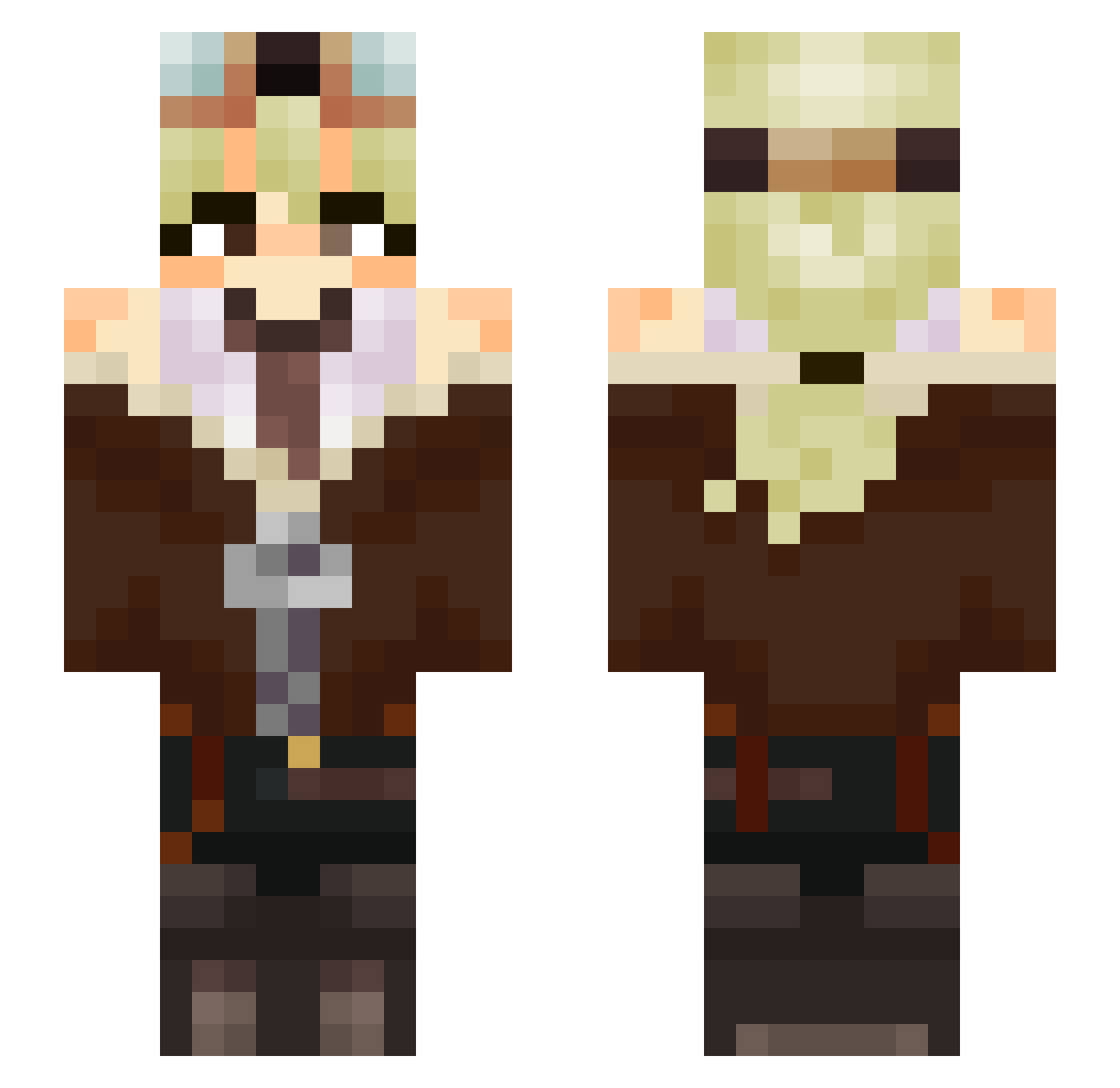 Not_Eva Minecraft skin, front and back view
