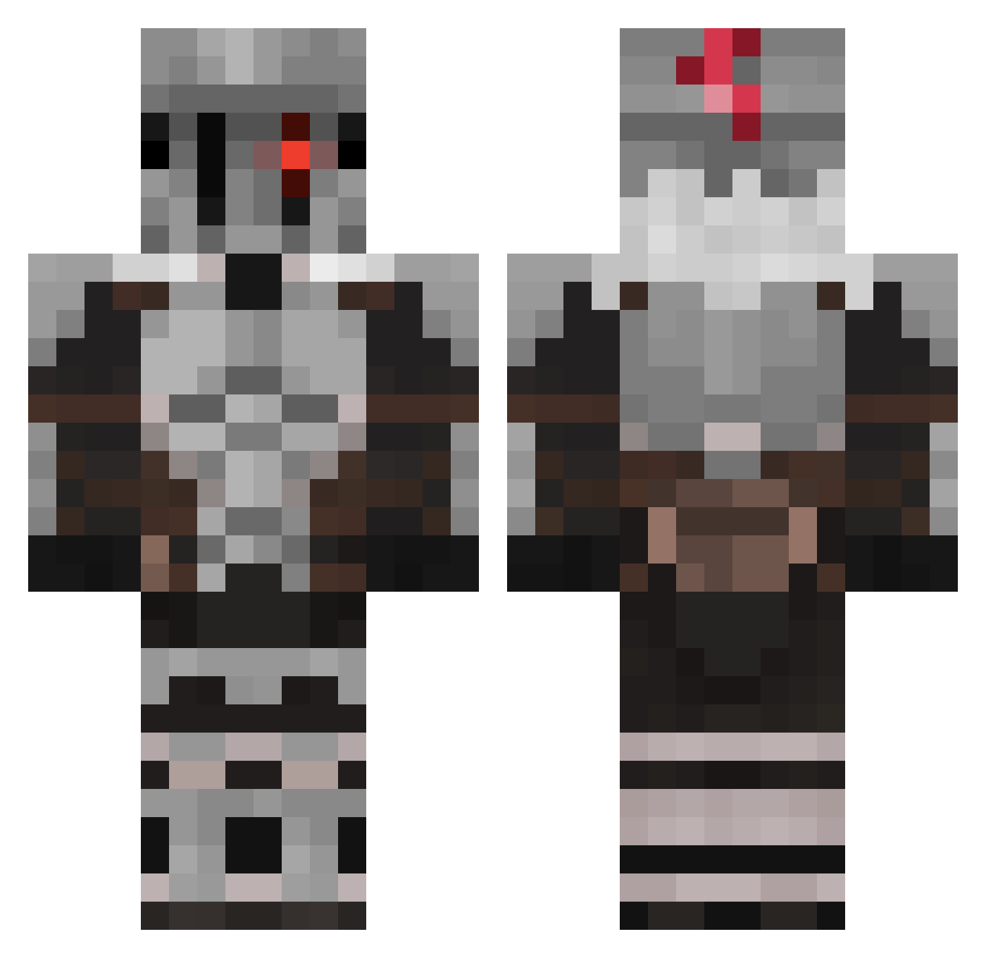 Vass16 Minecraft skin, front and back view