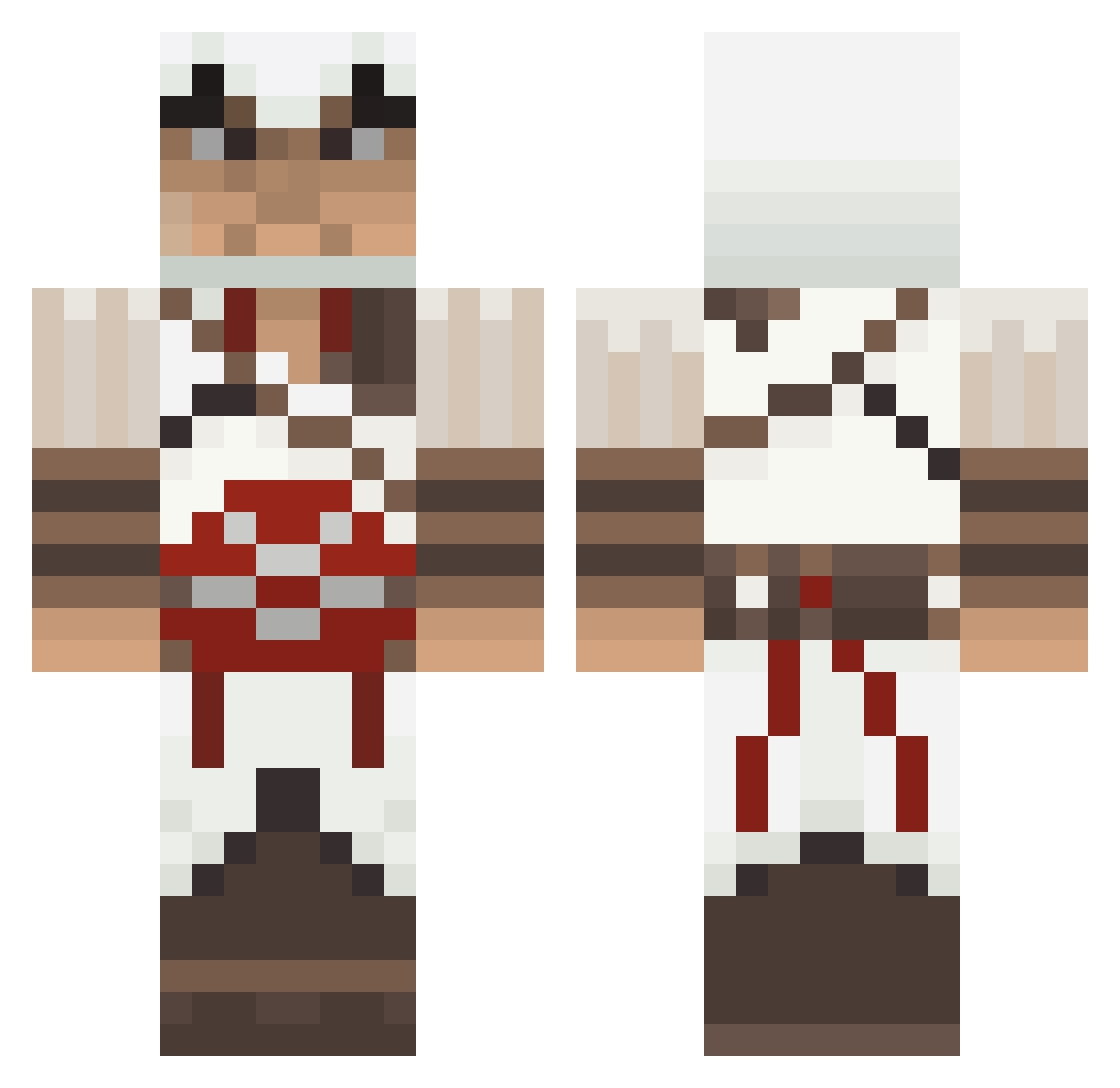 MrBesat Minecraft skin, front and back view