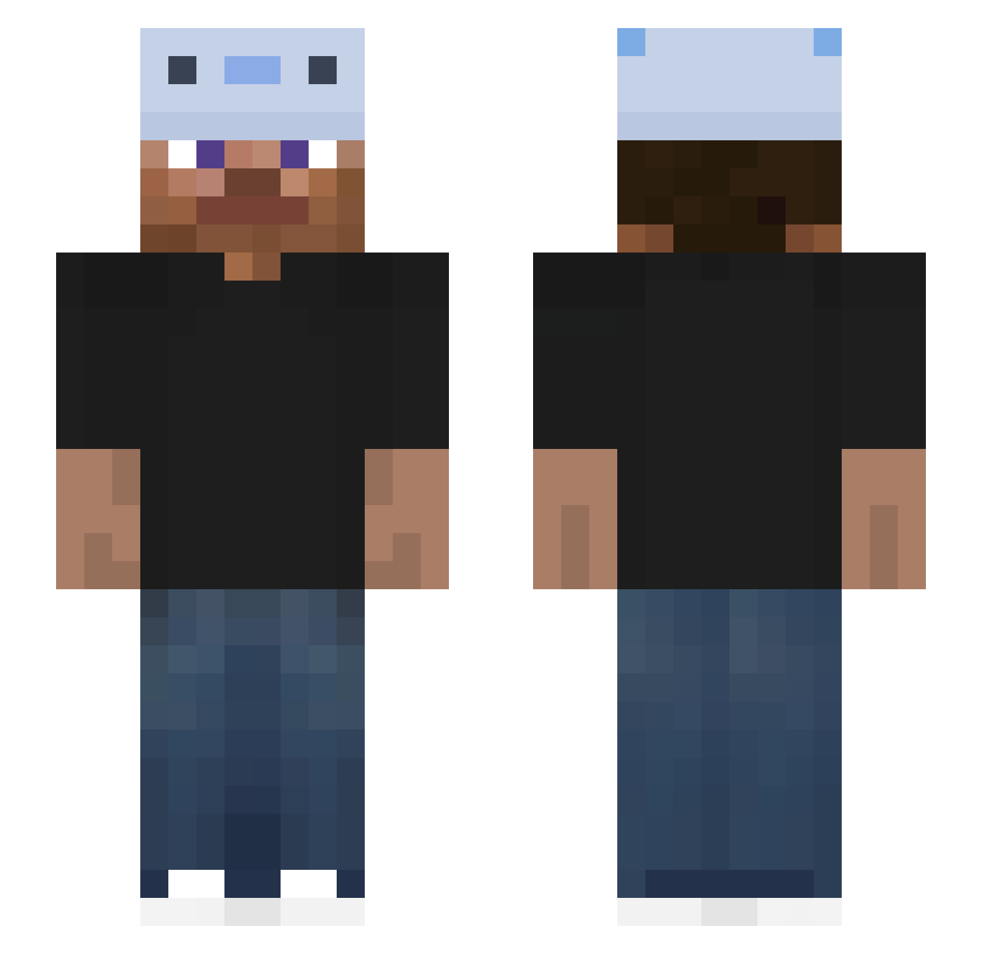 meepface8 Minecraft skin, front and back view