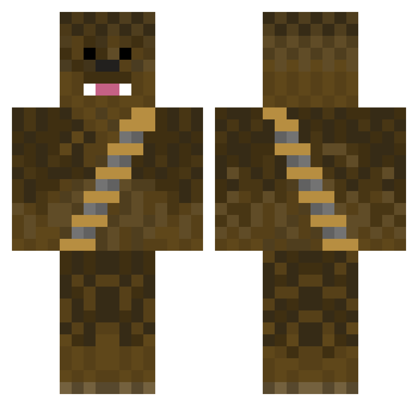 carlotta Minecraft skin, front and back view