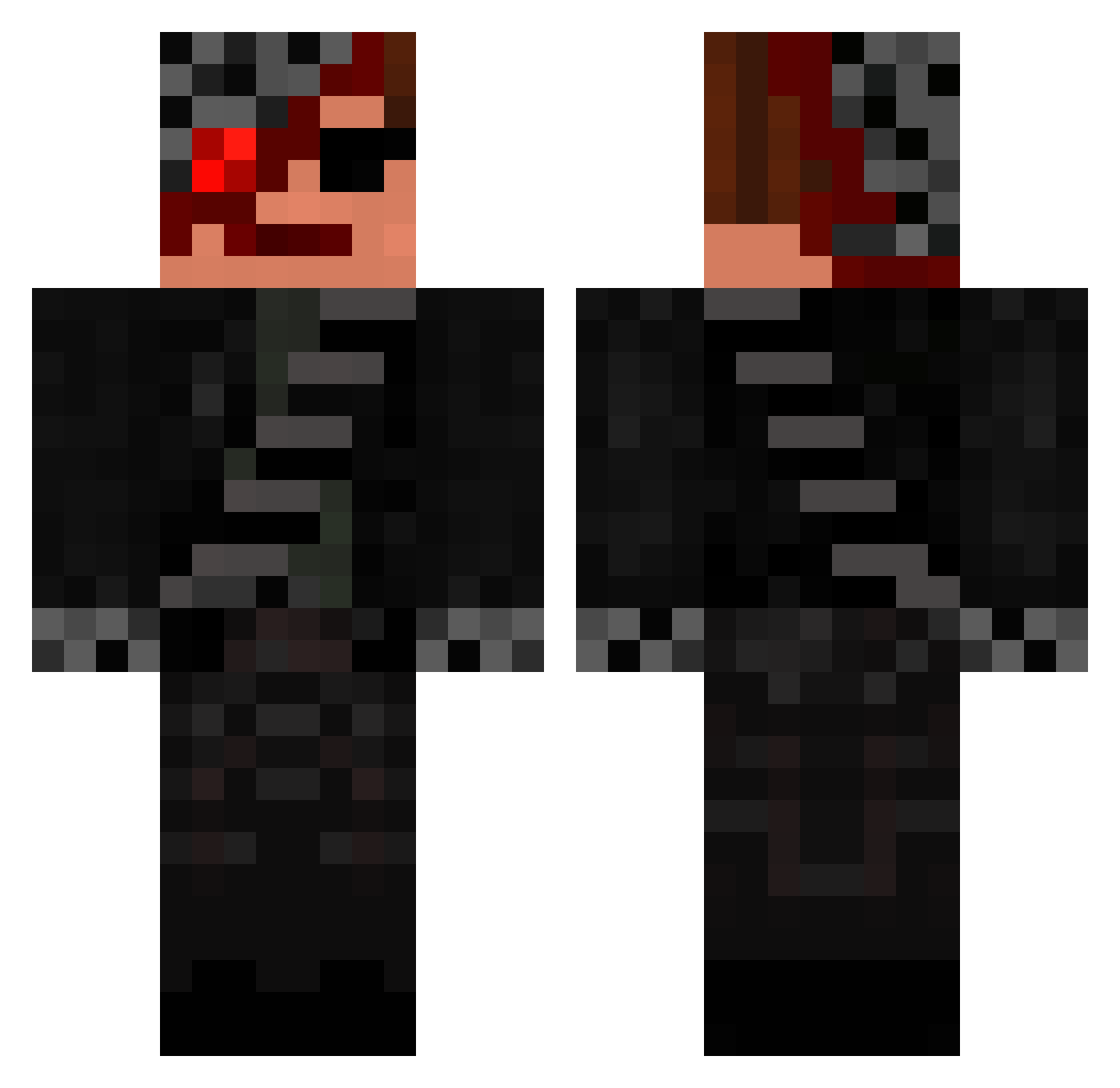 CaTStone Minecraft skin, front and back view