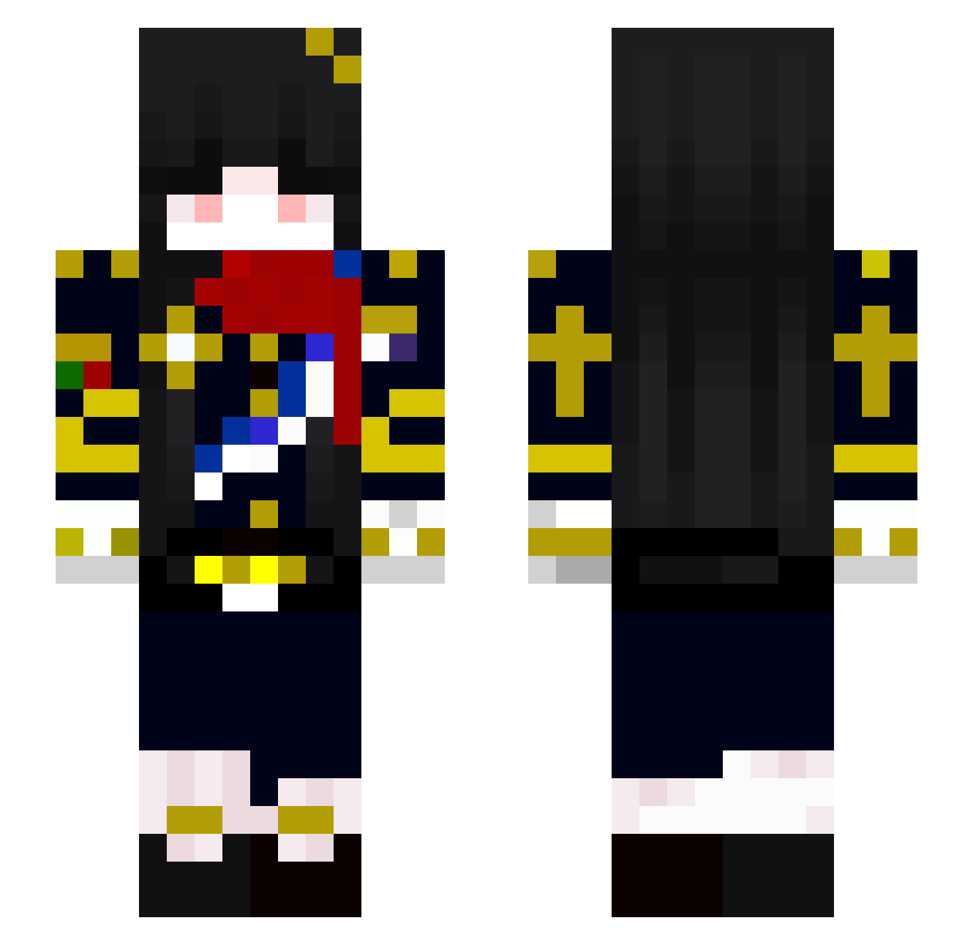 Angelaxwx01 Minecraft skin, front and back view