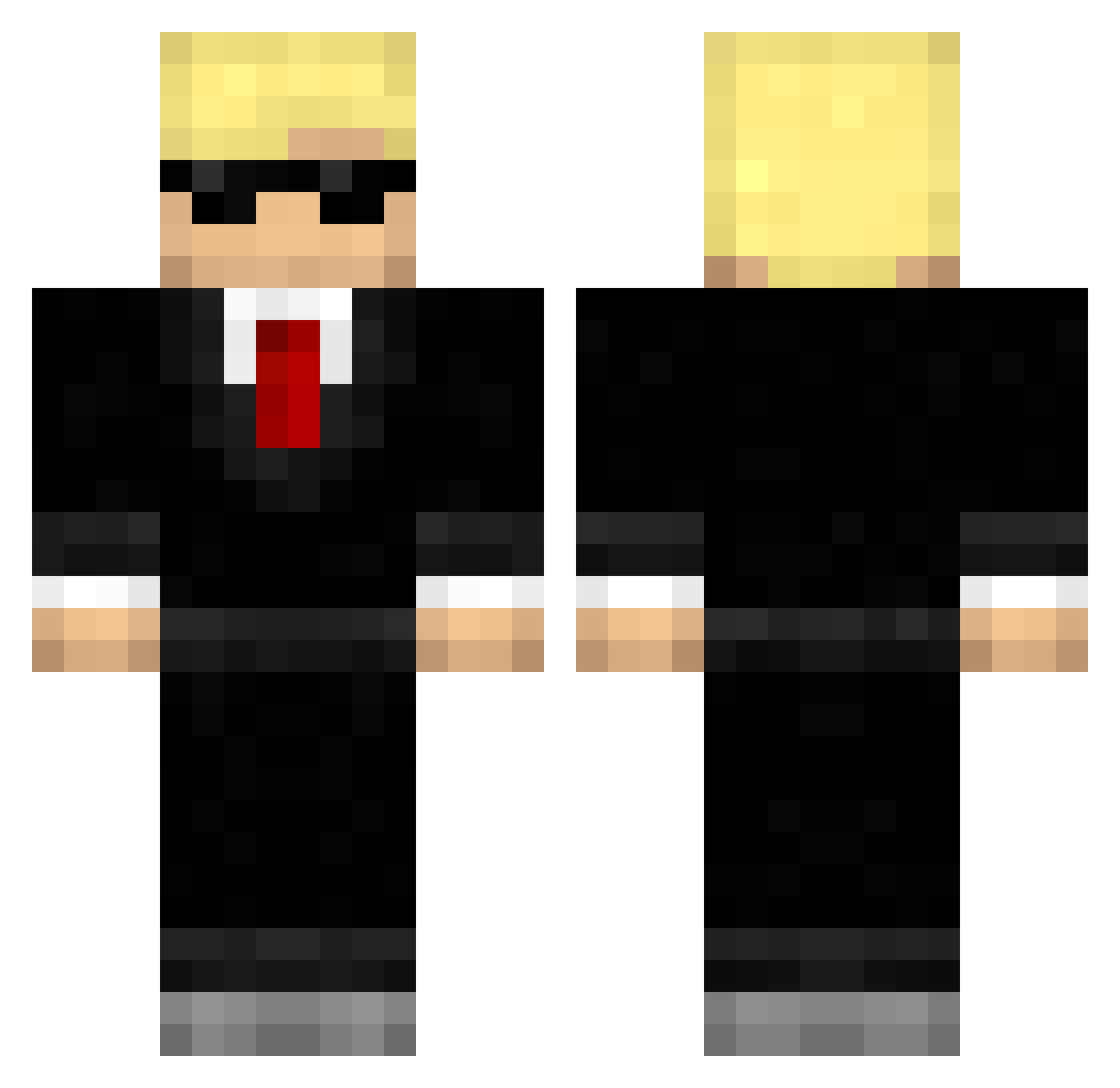 Pes Minecraft skin, front and back view