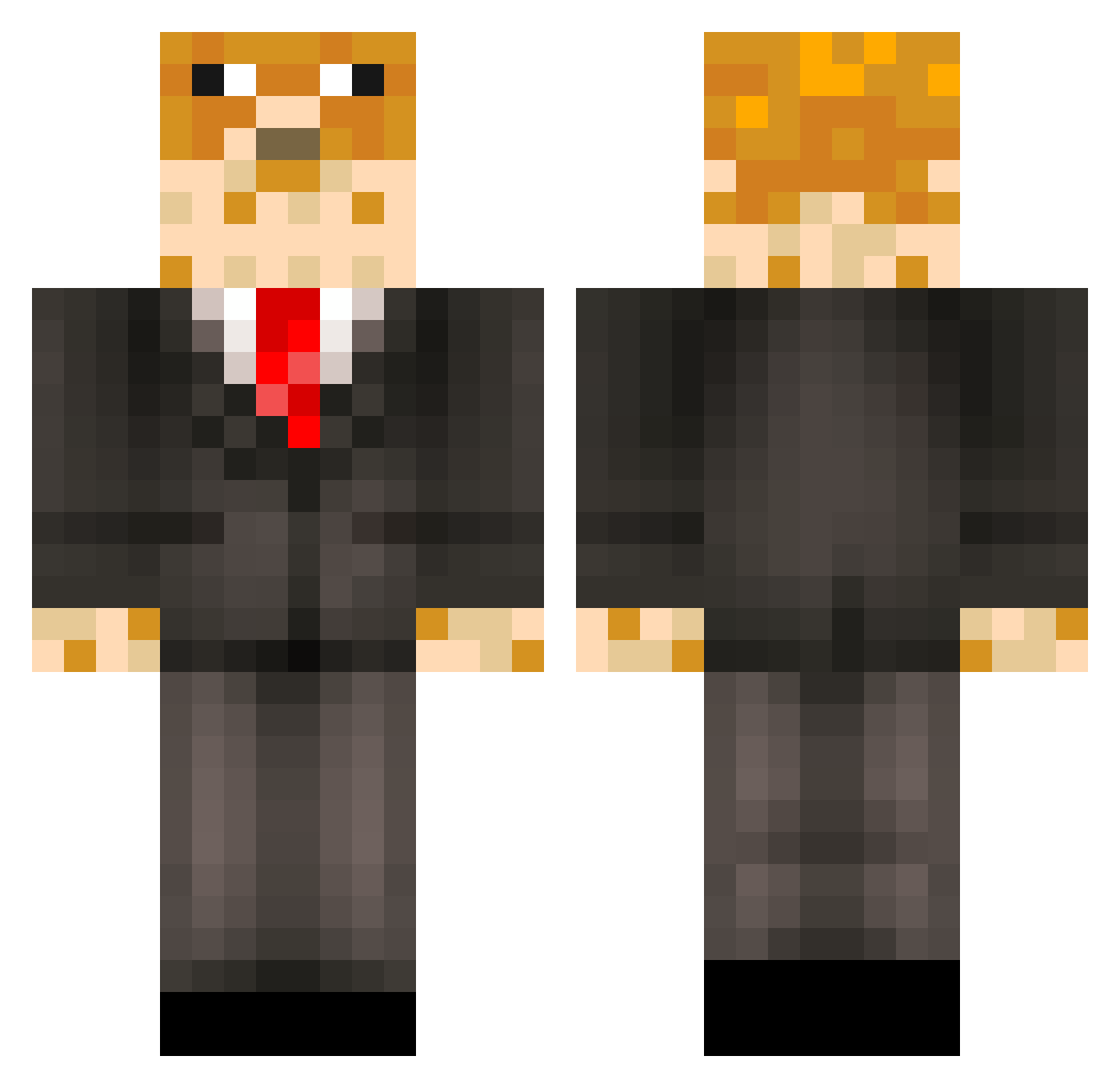 RazerBroke Minecraft skin, front and back view