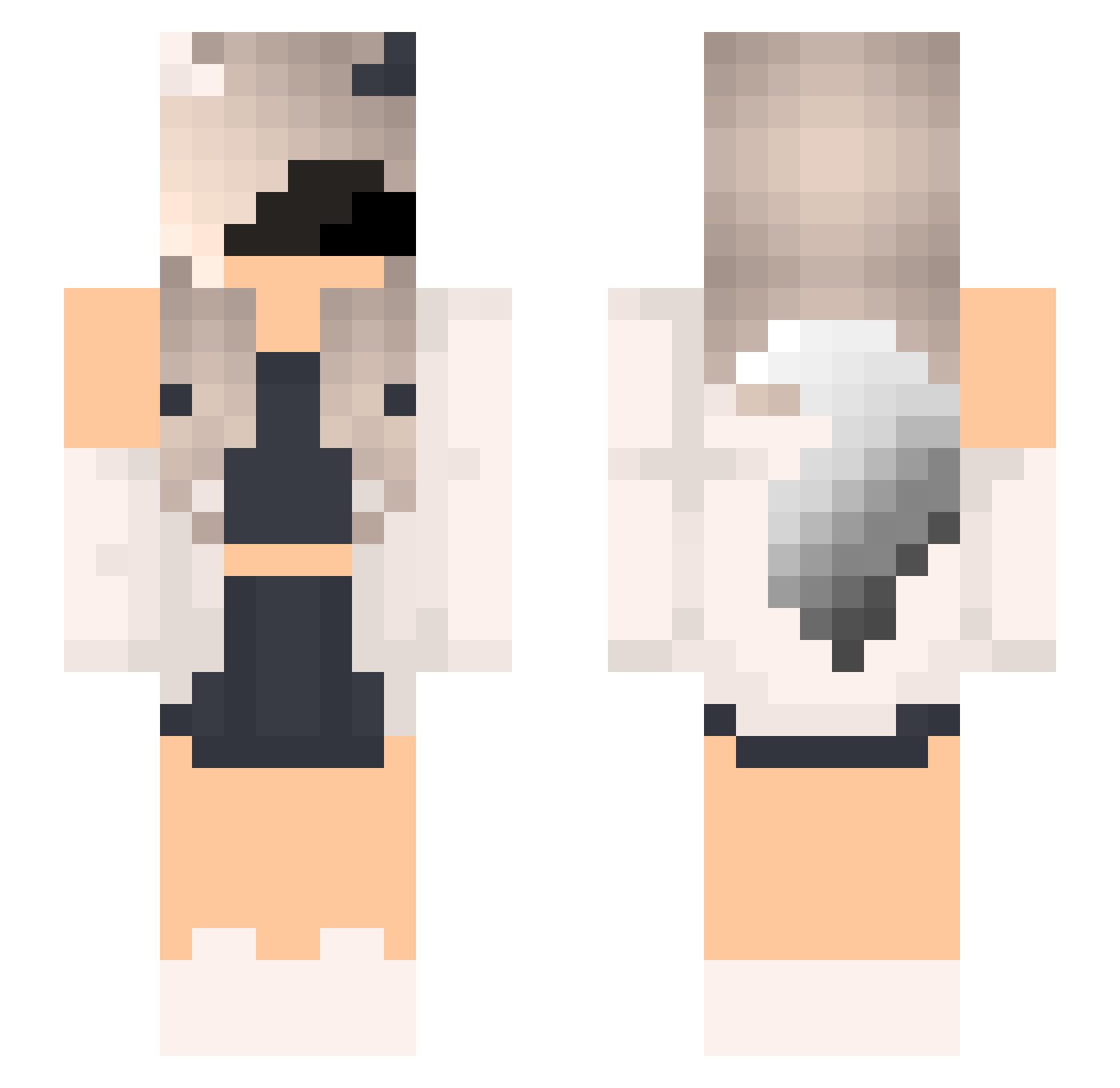 Tipsey13 Minecraft skin, front and back view