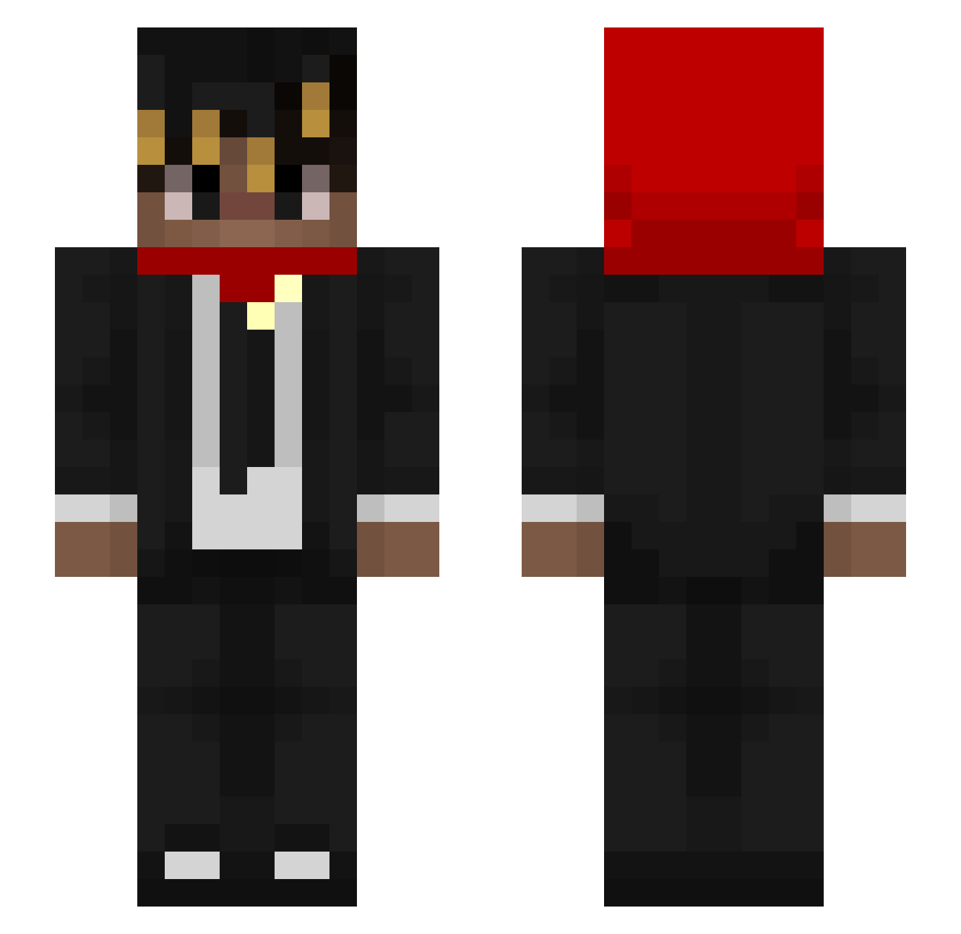 Snxvc Minecraft skin, front and back view