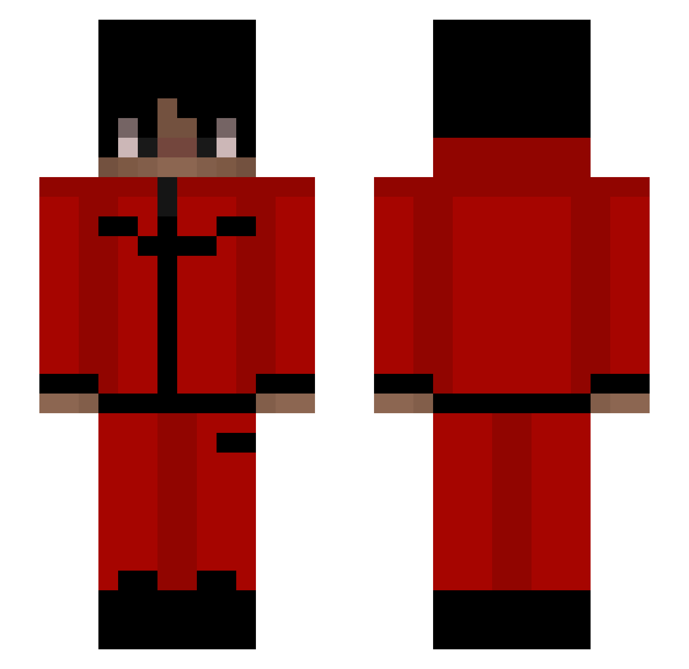 YeetisSweaty Minecraft skin, front and back view