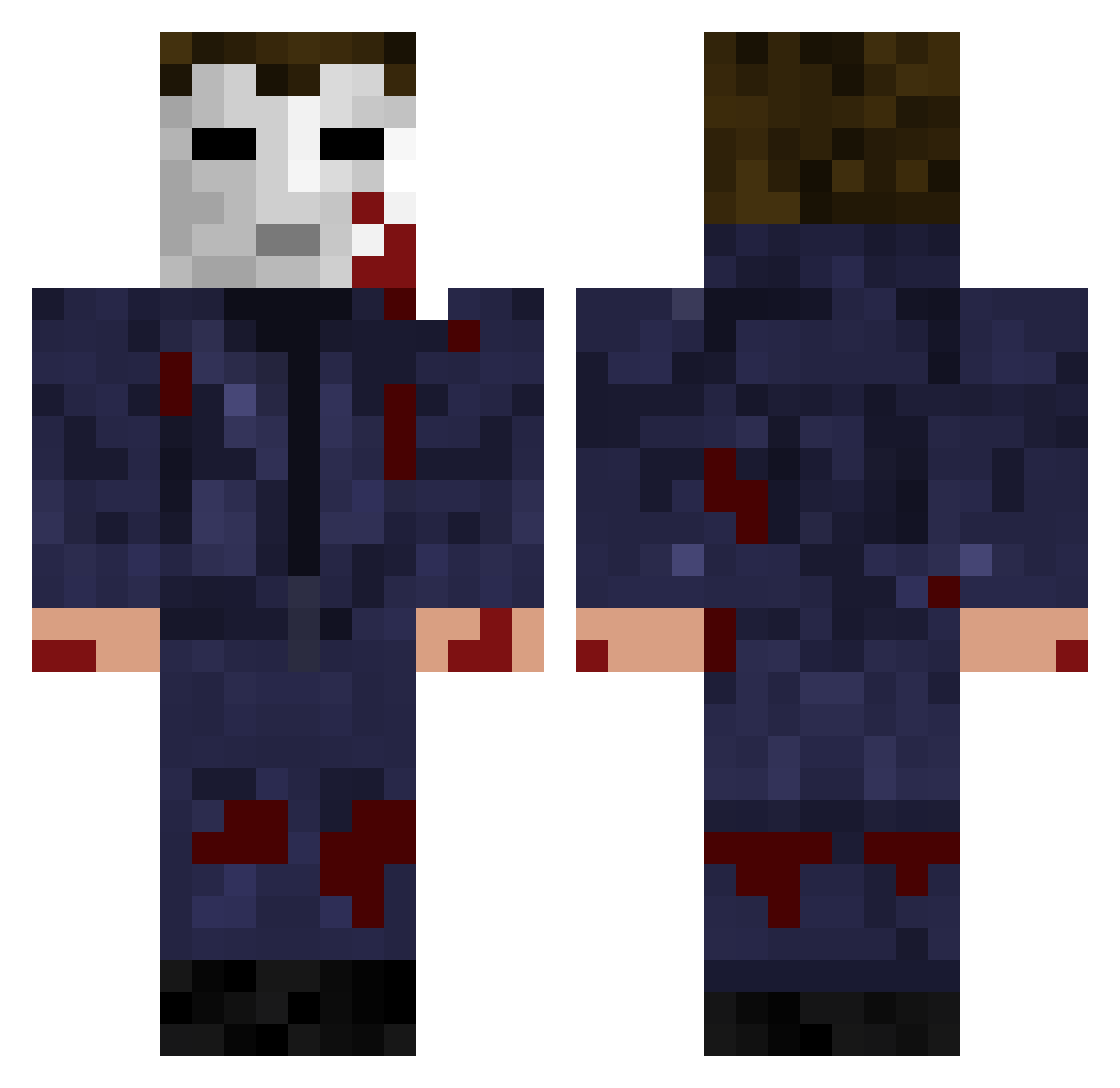 NoSkillzSeiryu Minecraft skin, front and back view