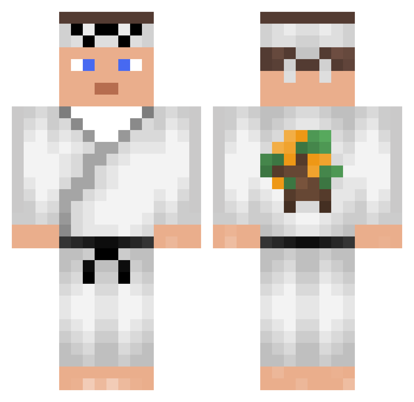 ButteryBread Minecraft skin, front and back view