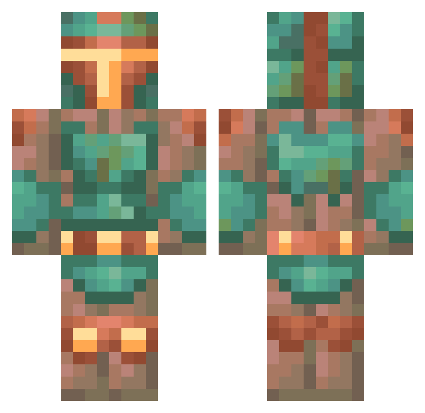 RyeBreadM4A1 Minecraft skin, front and back view
