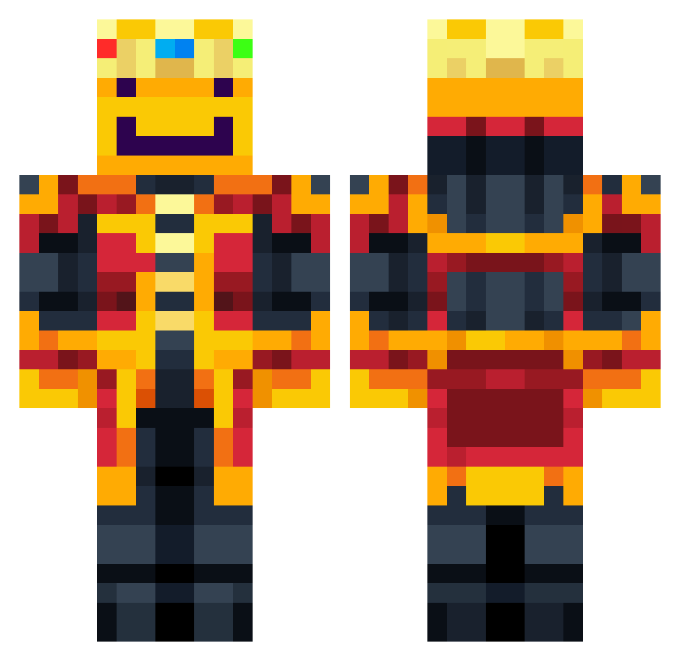 PollyLacey Minecraft skin, front and back view