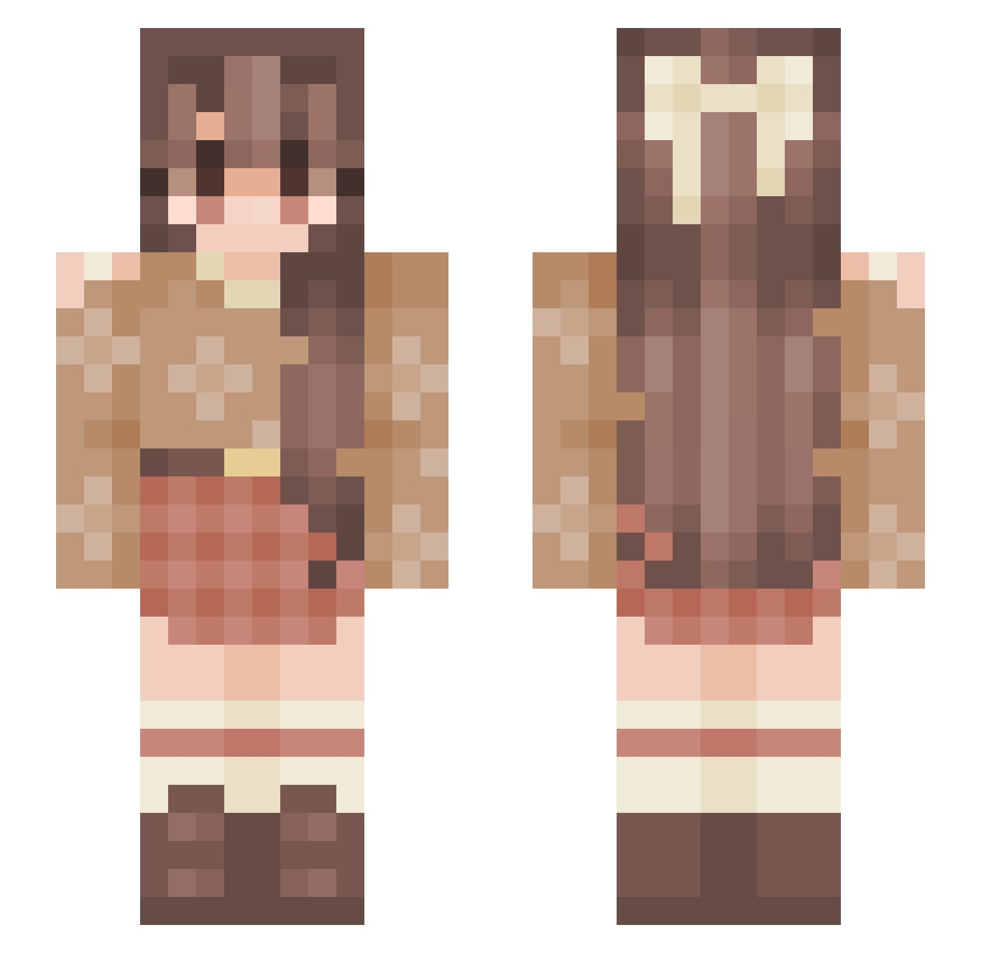 Stained_Birch Minecraft skin, front and back view