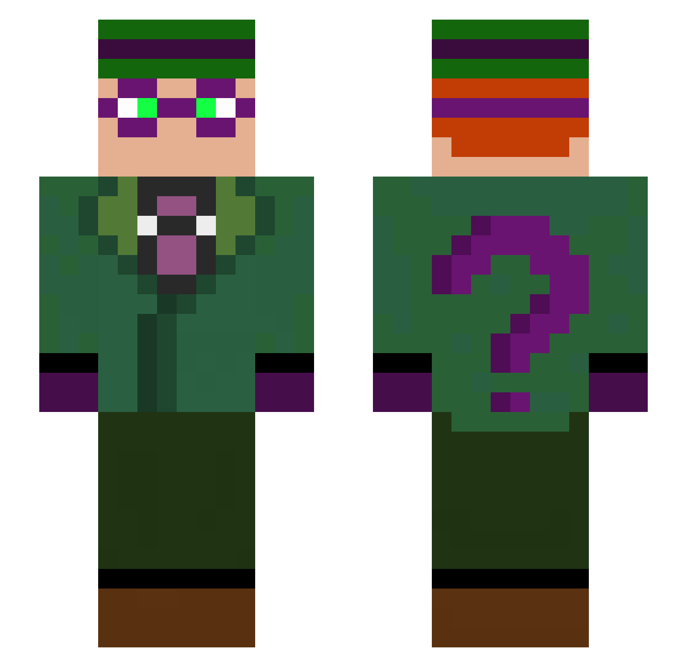 ChrisCD Minecraft skin, front and back view