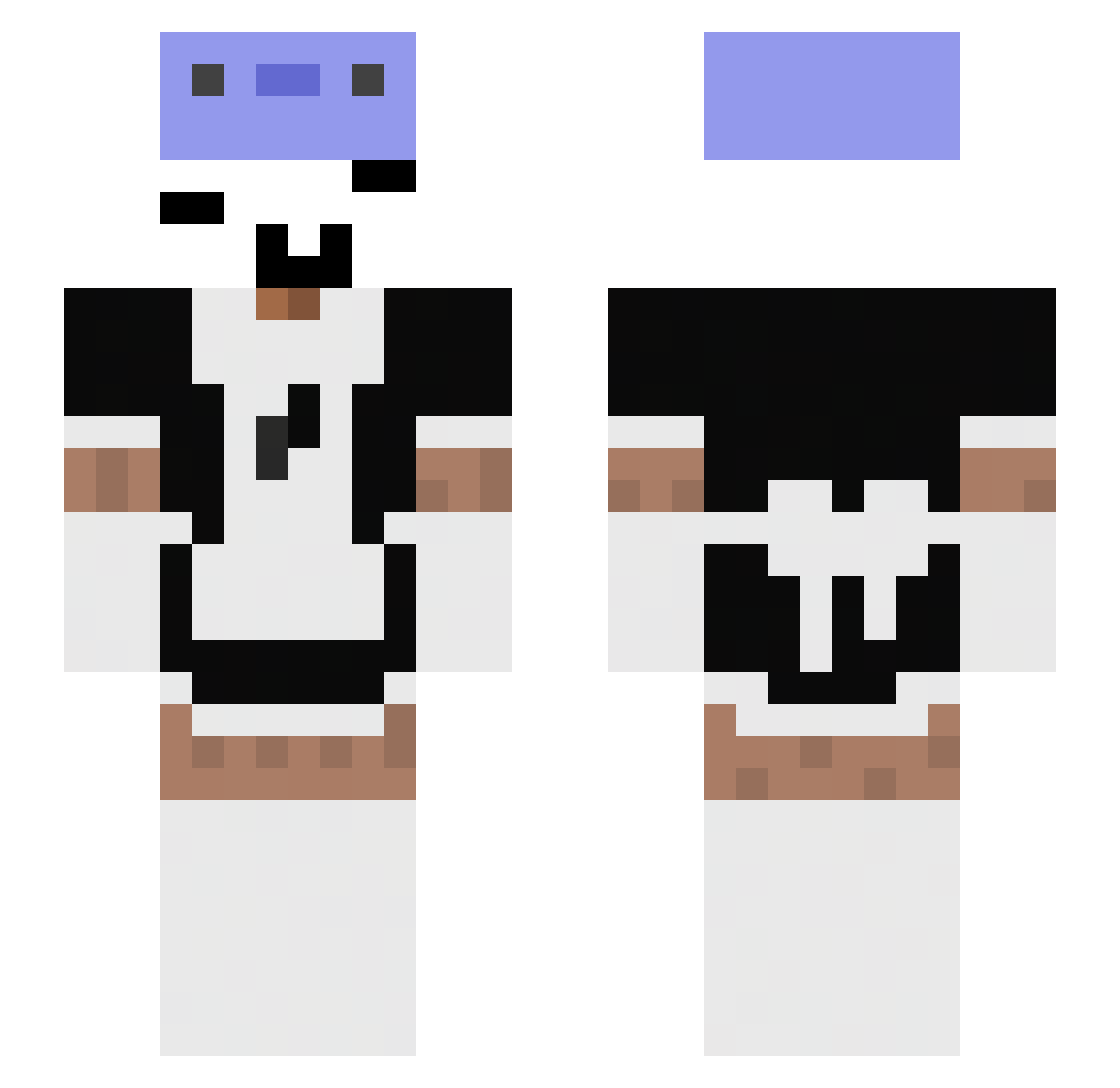 Slurycs Minecraft skin, front and back view
