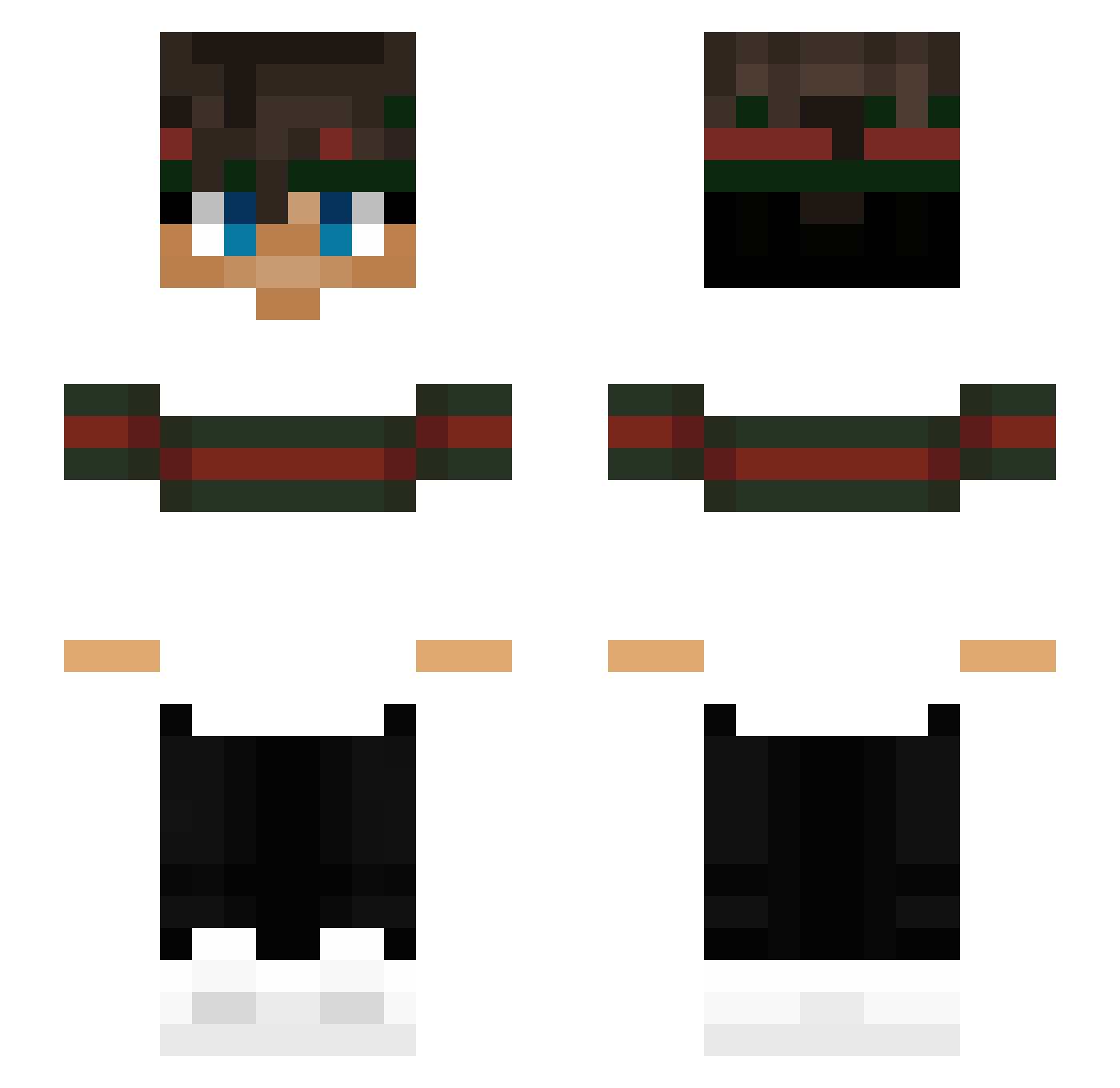Vittige Minecraft skin, front and back view