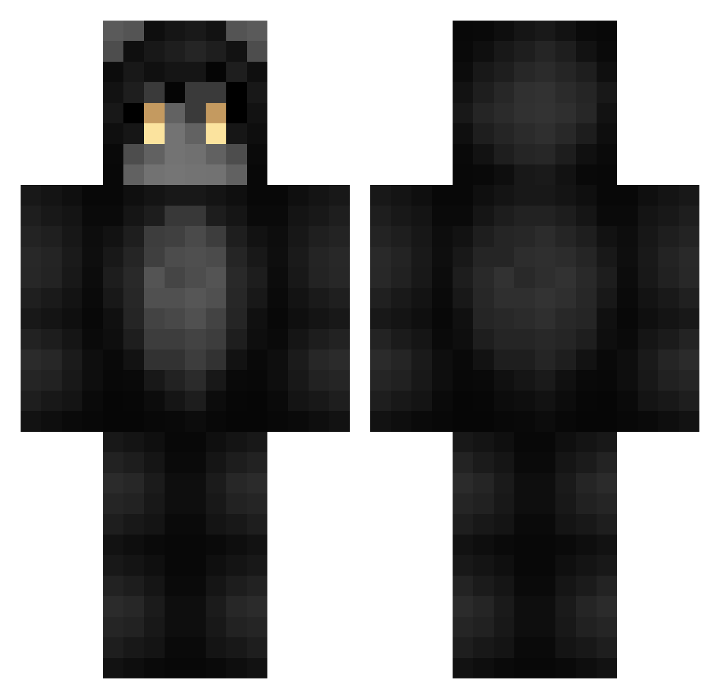 zaferKB Minecraft skin, front and back view