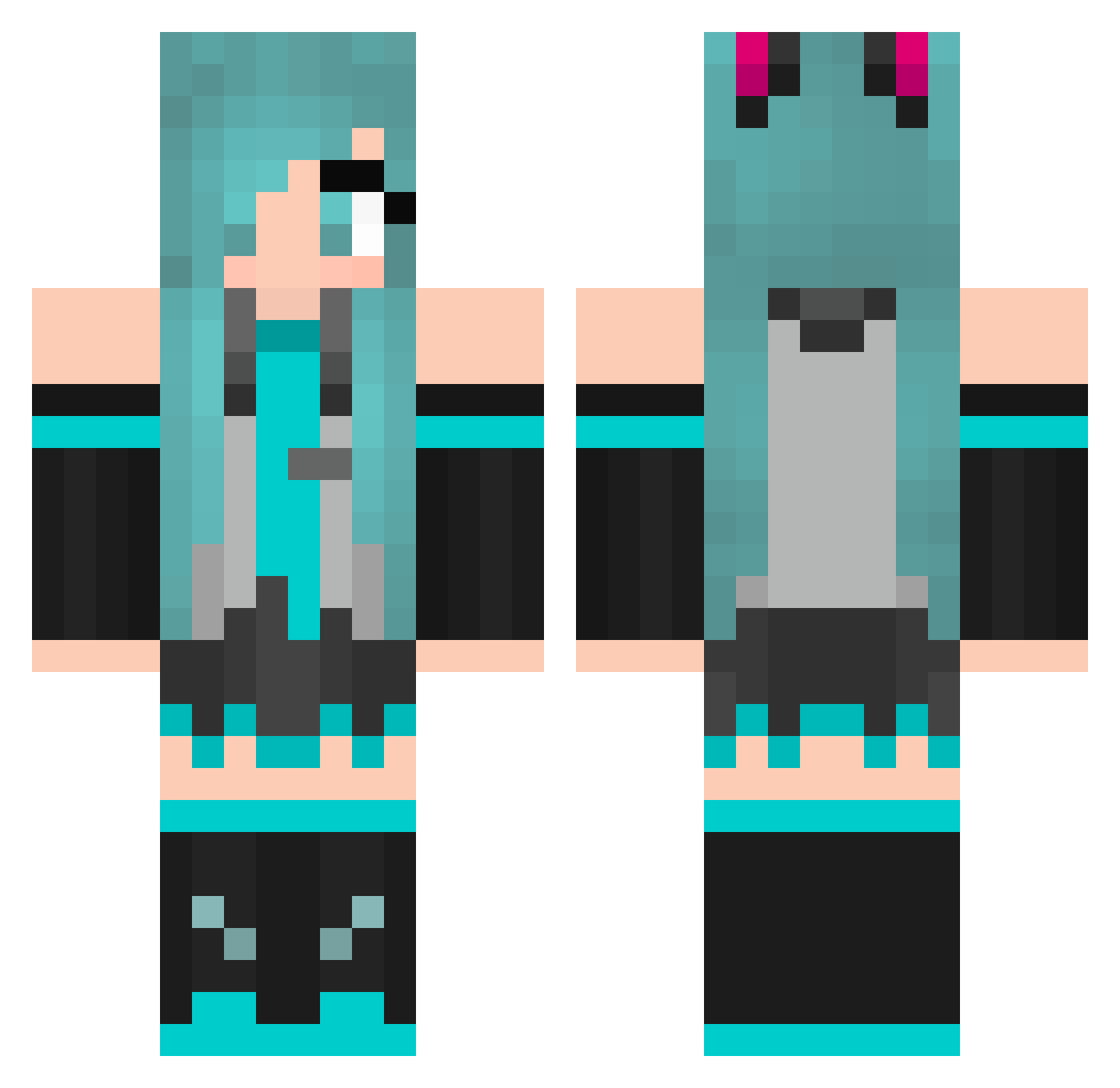 MOUSOUNGOU Minecraft skin, front and back view
