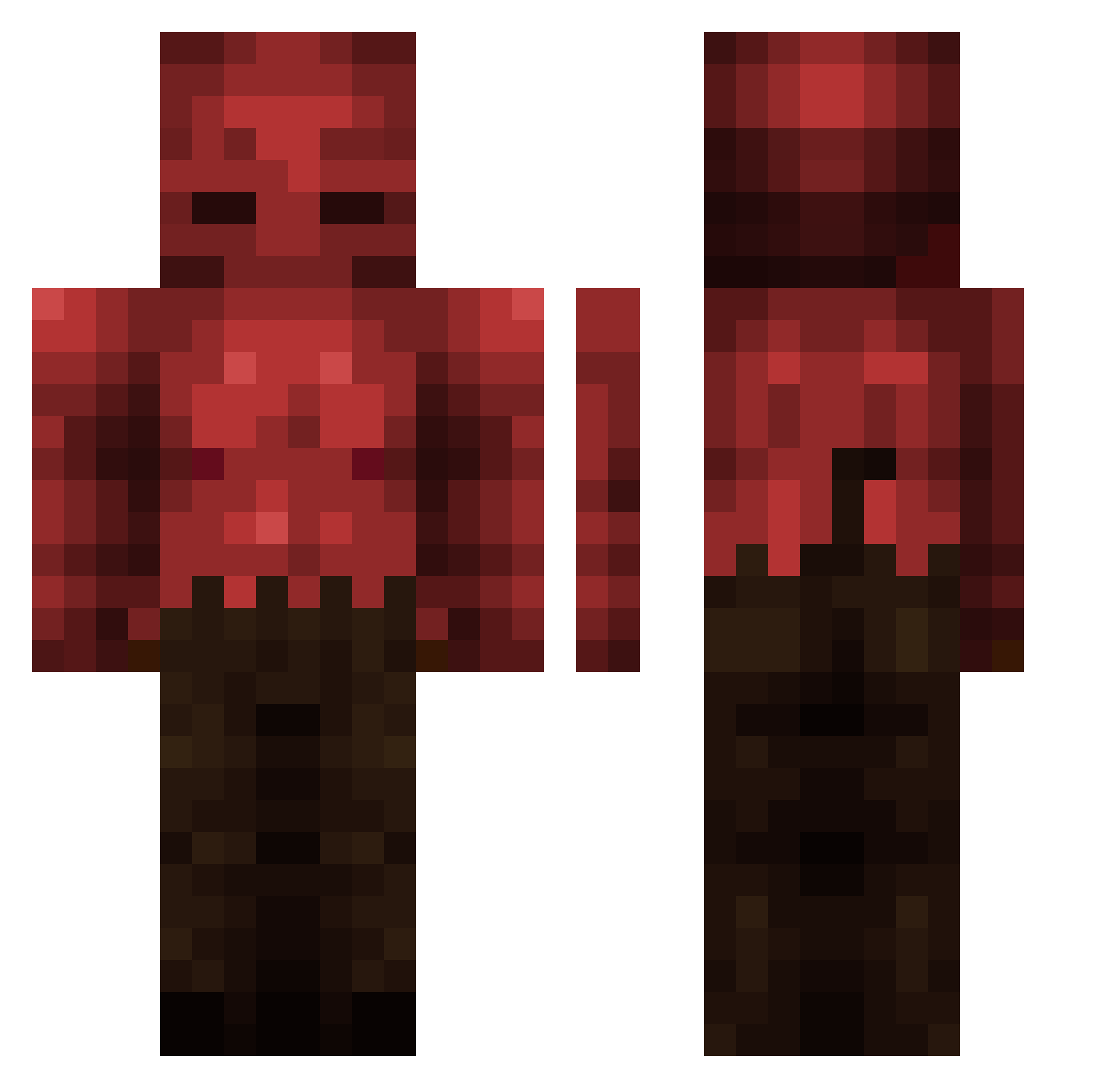Unacquitted Minecraft skin, front and back view