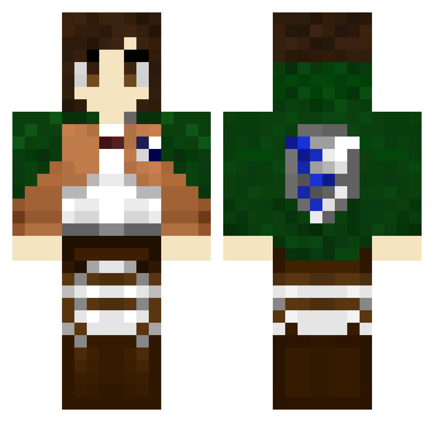 V_N Minecraft skin, front and back view