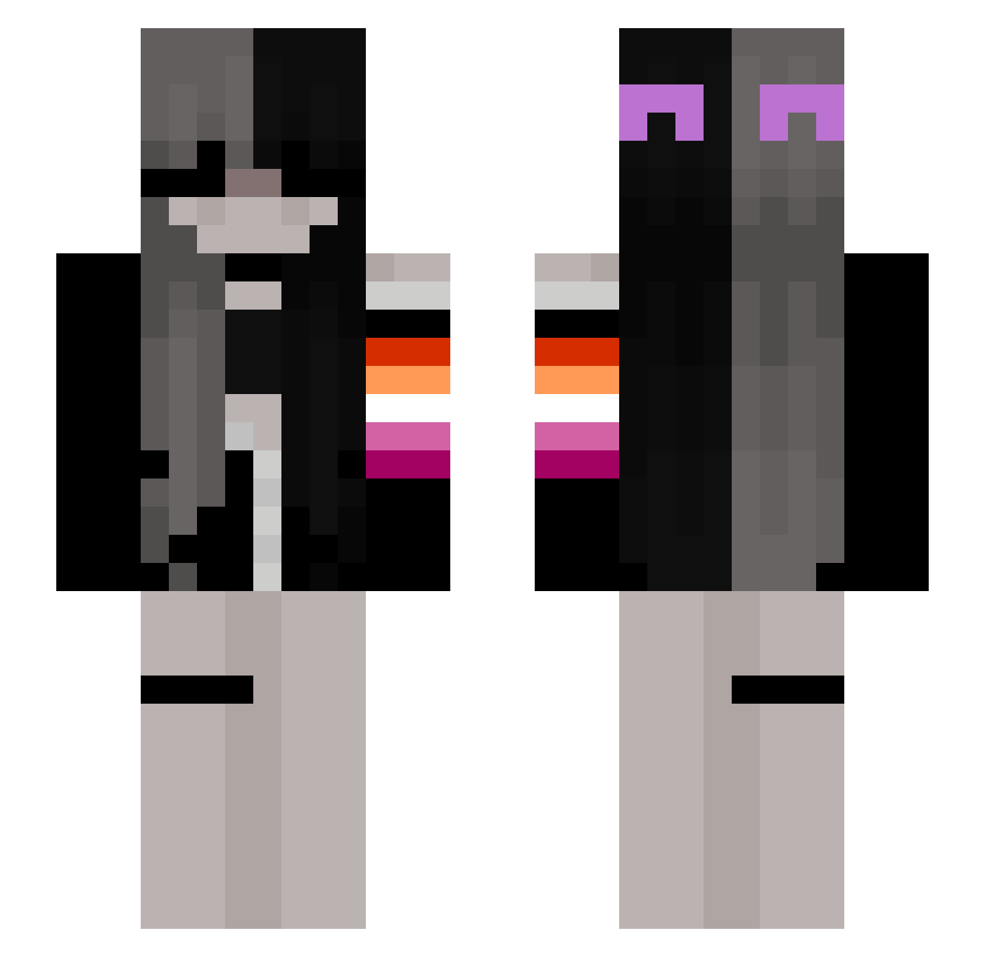 mimi28xox Minecraft skin, front and back view