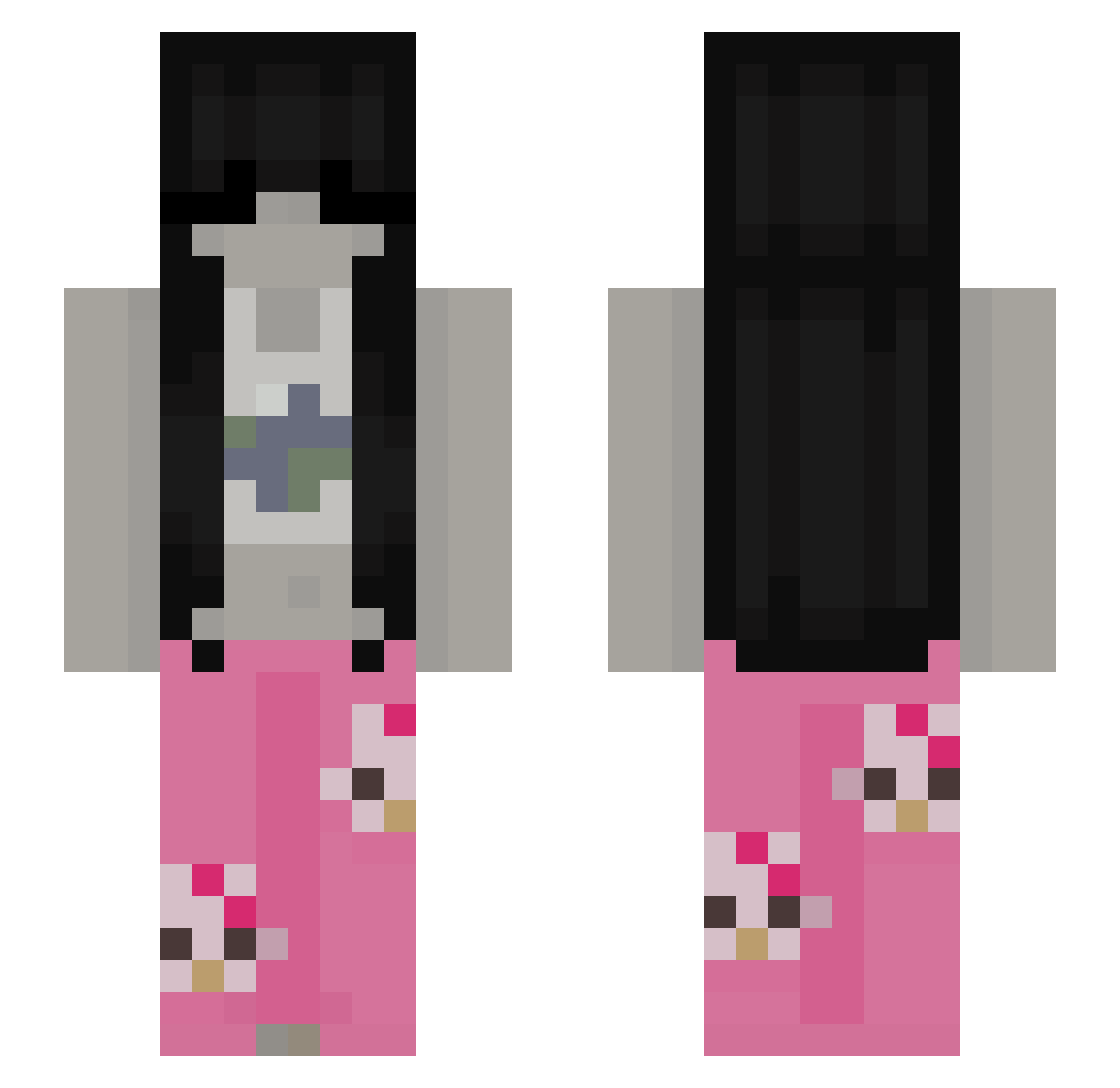 Requana Minecraft skin, front and back view