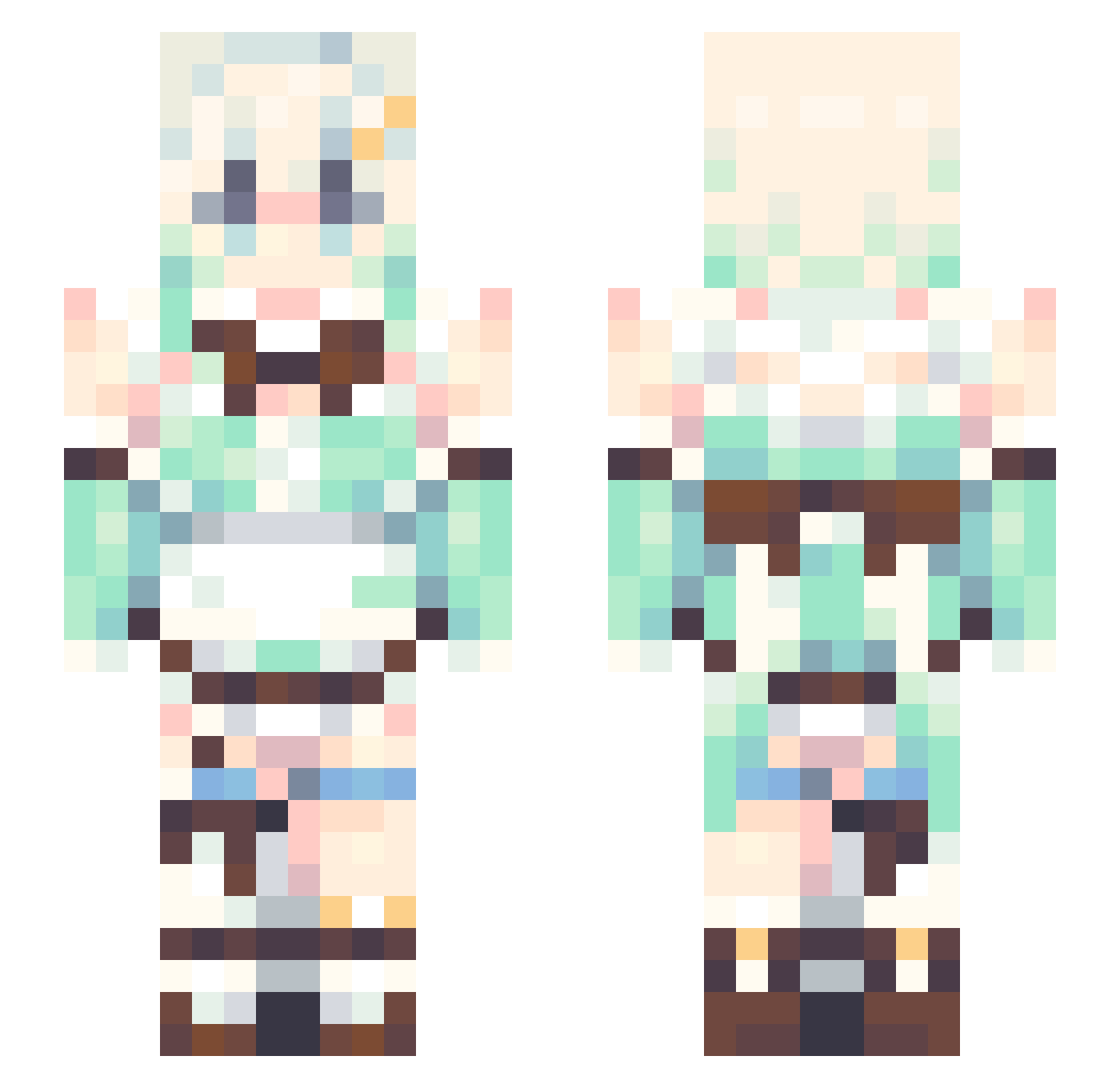 Carly Minecraft skin, front and back view